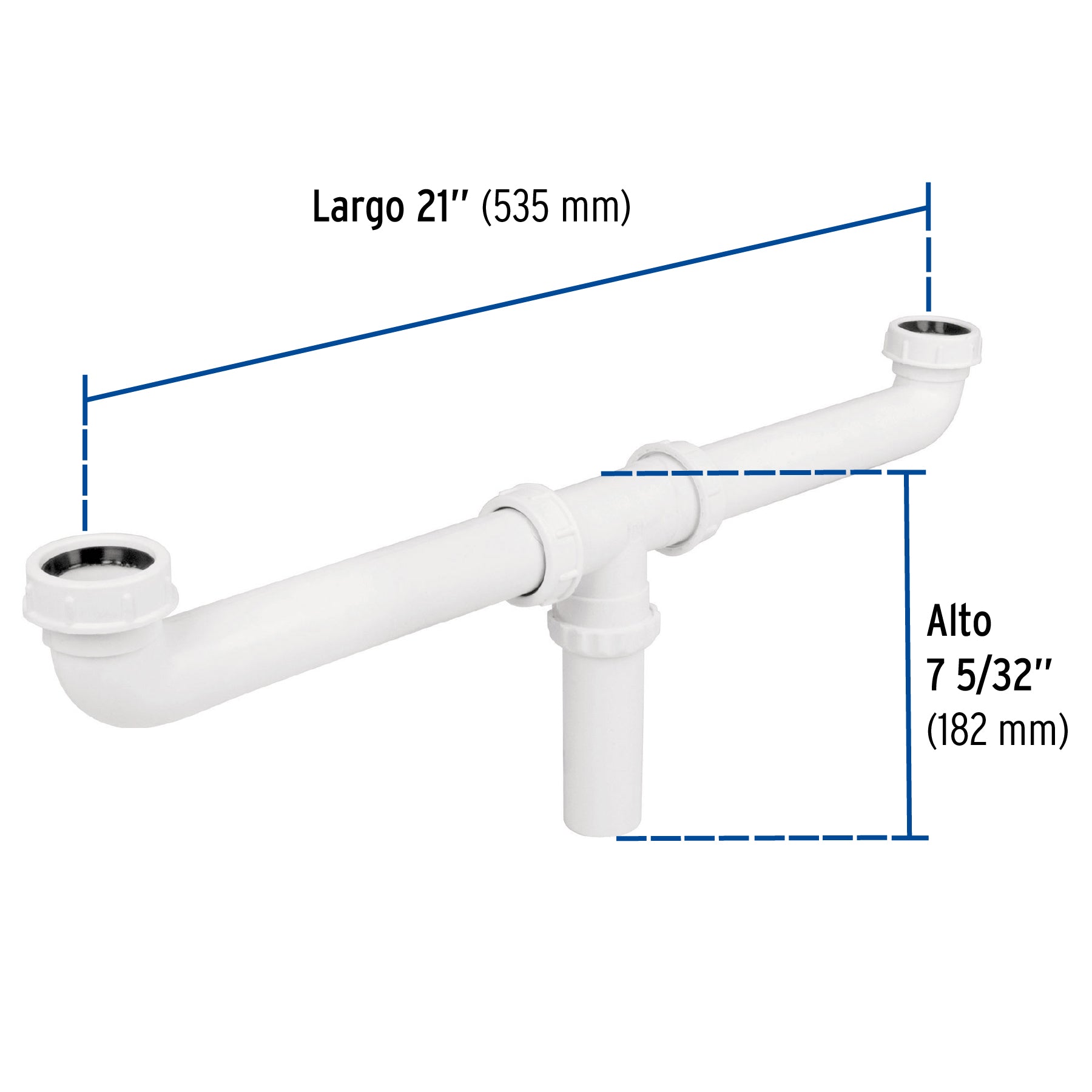 Céspol doble 1-1/2", s/contra, polipropileno, para fregadero
