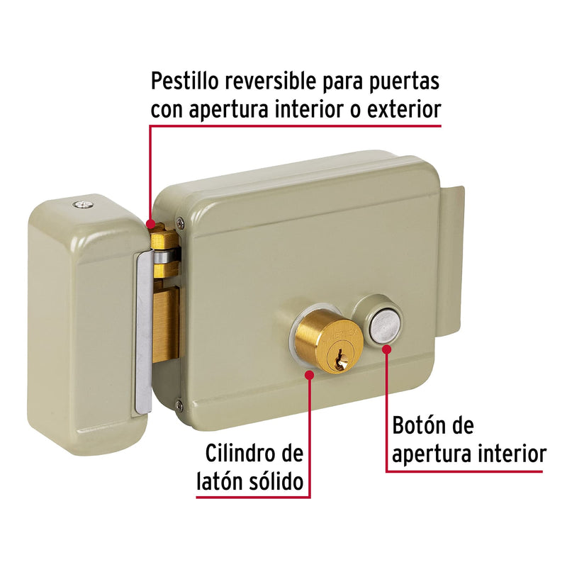 Cerradura electromecánica con botón,  izquierda,  Hermex