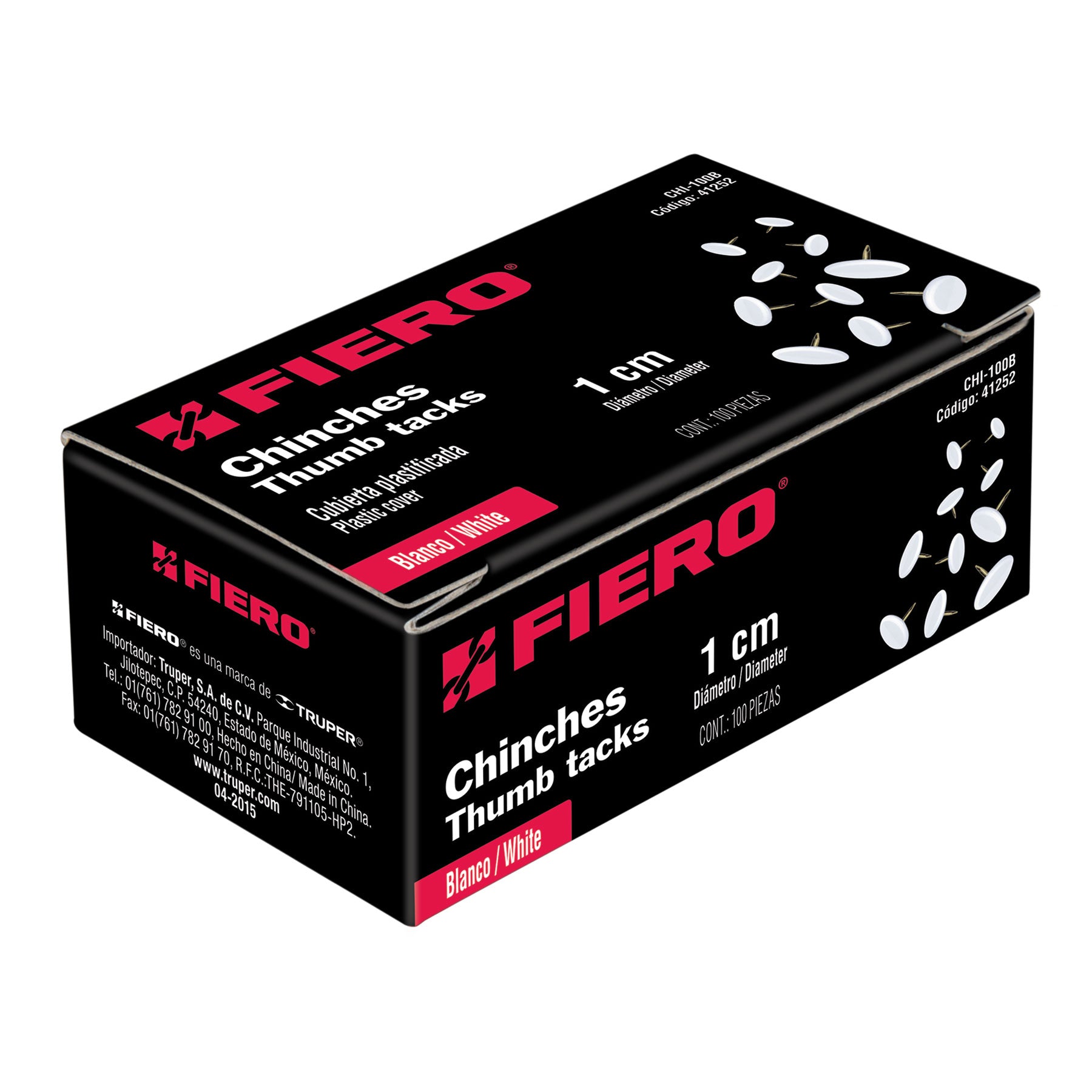 Caja con 100 chinches blancas, Fiero