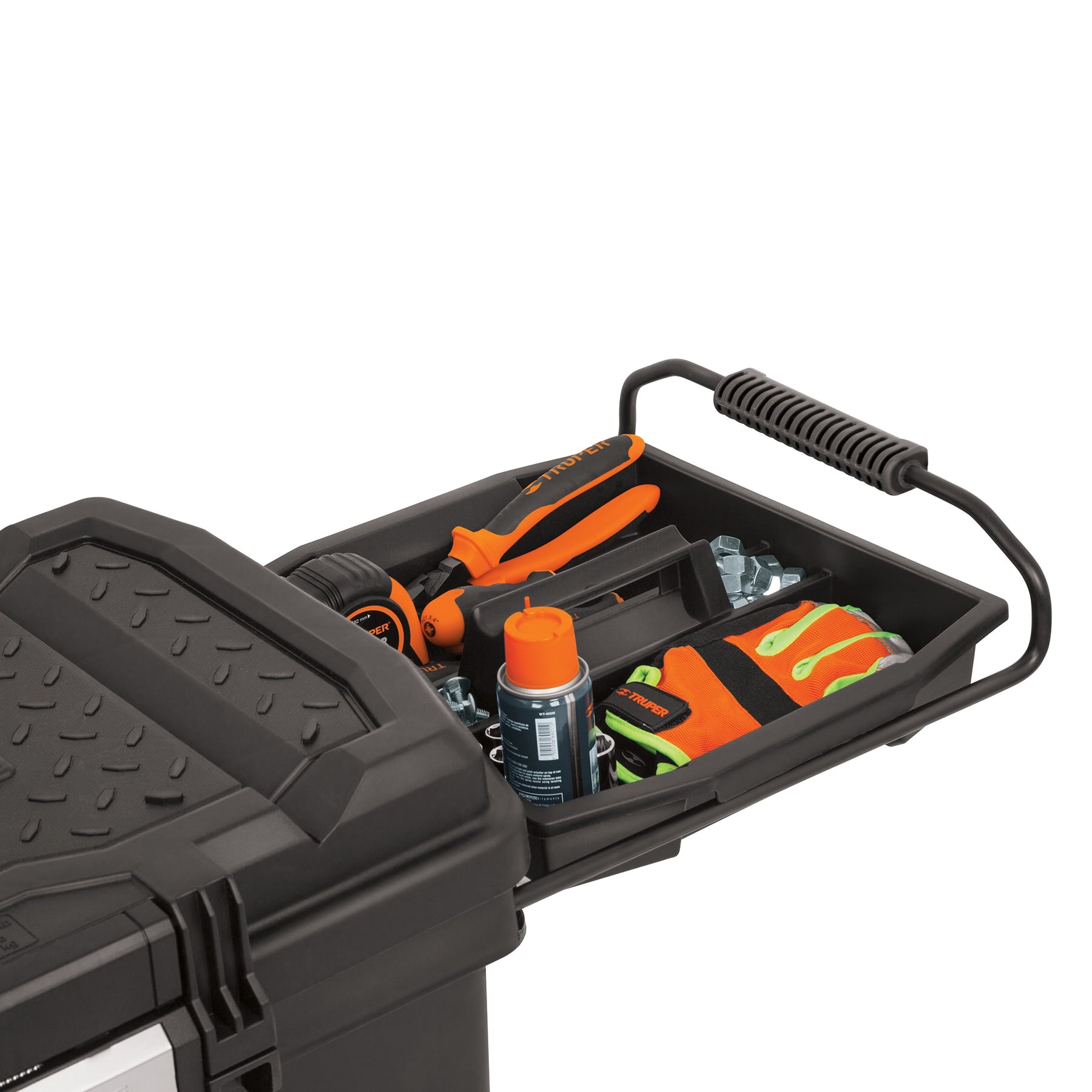 Caja para herramienta, 23"x17" con ruedas, mango telescópico