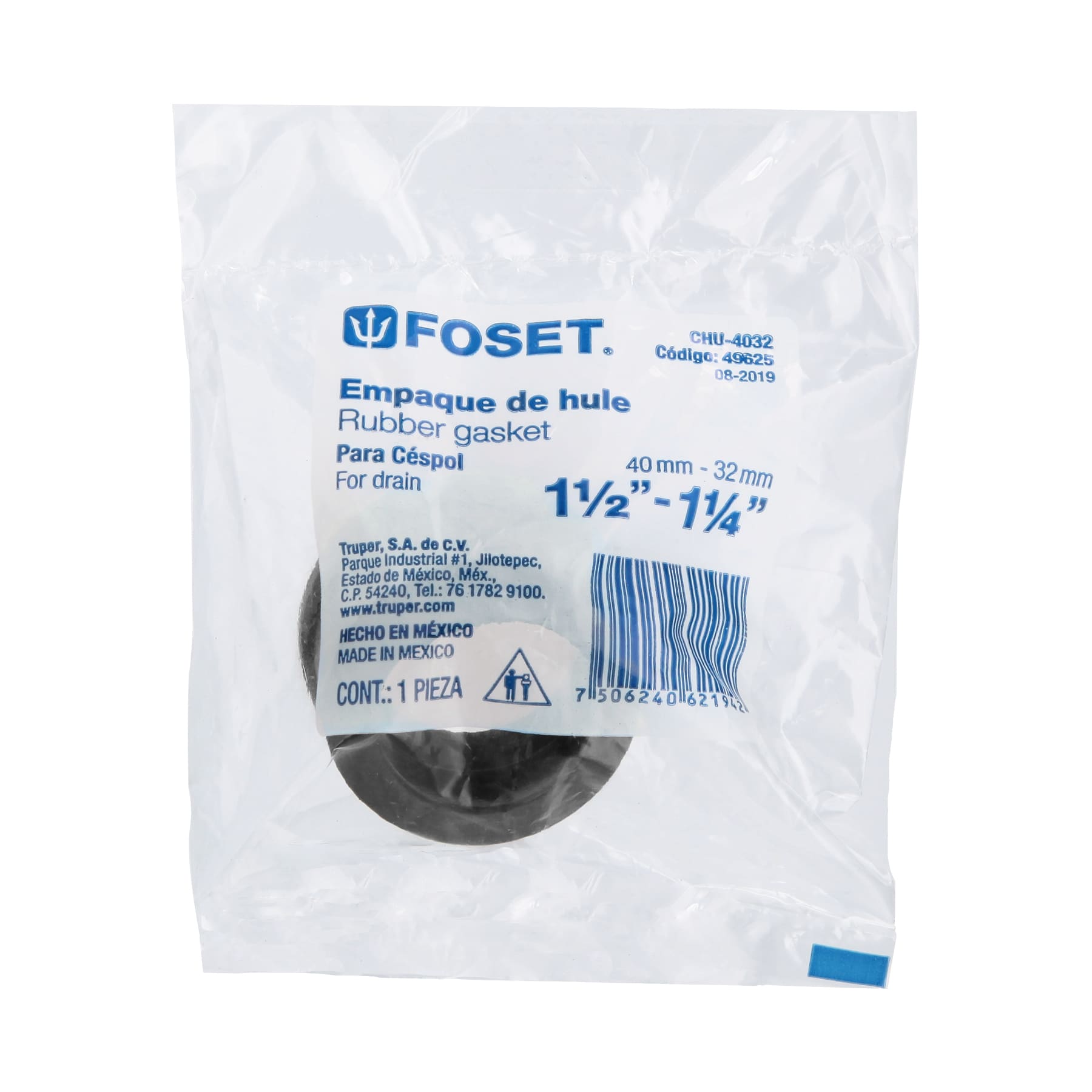 Chupón de PVC, 1-1/2" x 1-1/4", Foset