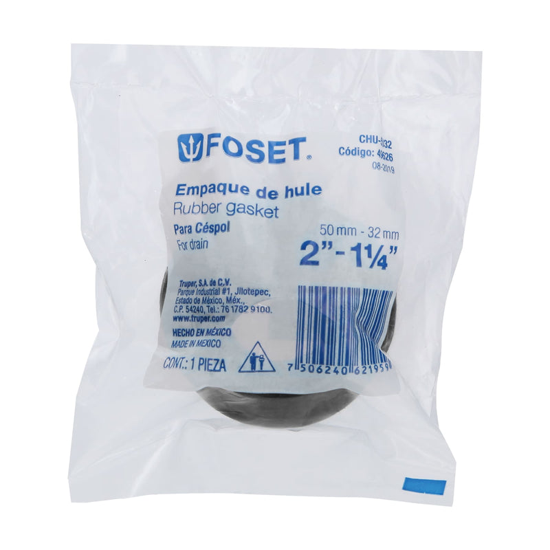 Chupón de hule negro,  2" x 1-1/4",  Foset