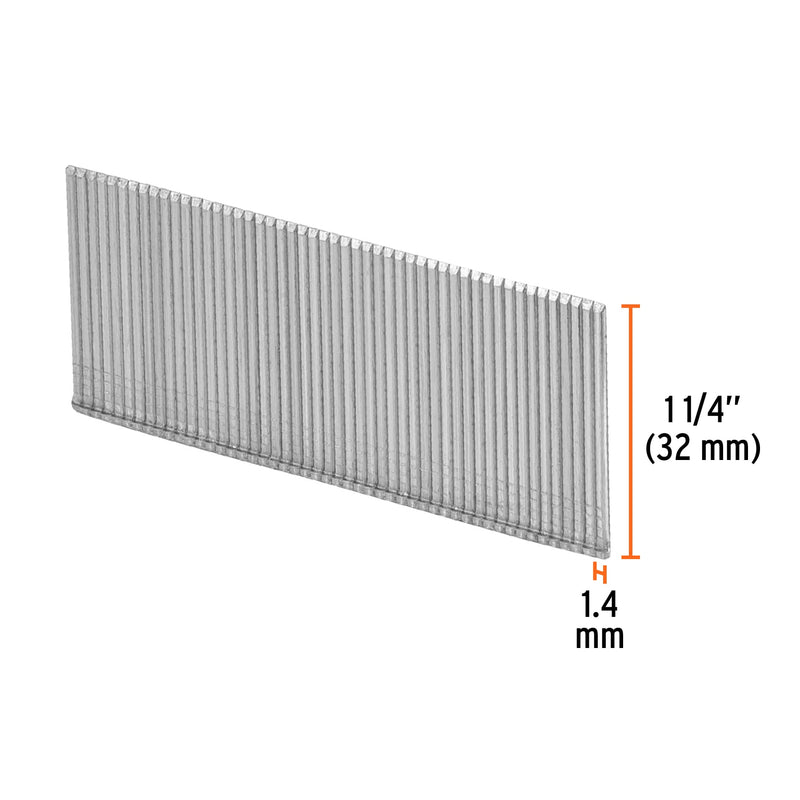 Caja con 2500 clavos calibre 16,  32 mm para CLNE-16,  Truper