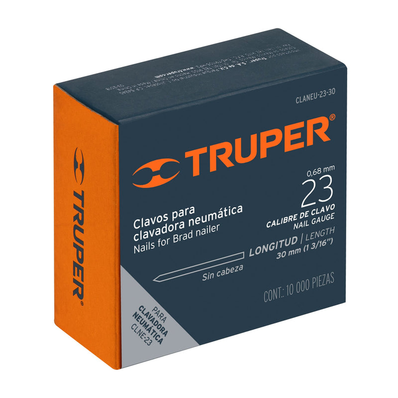 Caja con 10000 clavos calibre 23,  30 mm para CLNE-23,  Truper