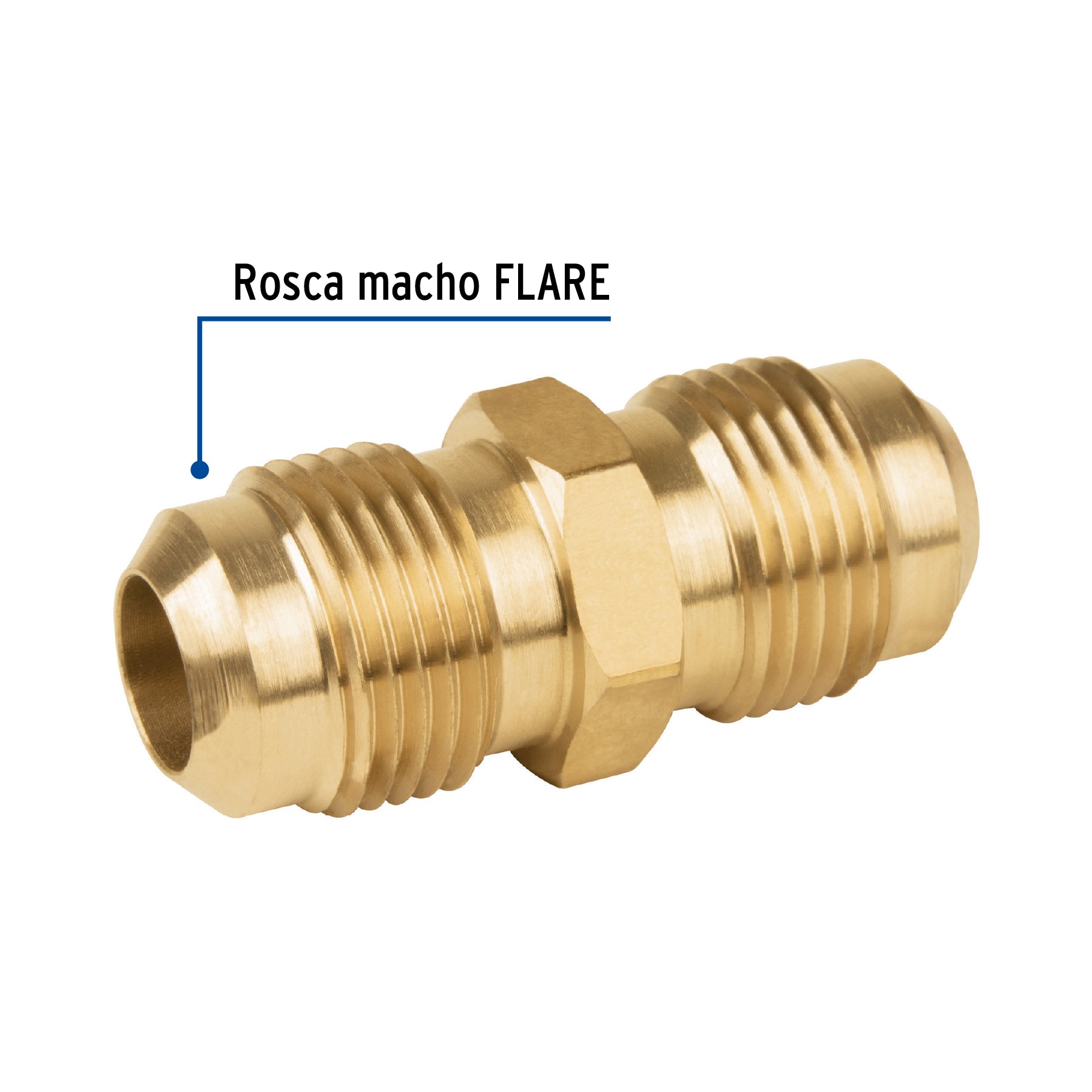 Niple unión de latón de 1/2" X 1/2", Foset