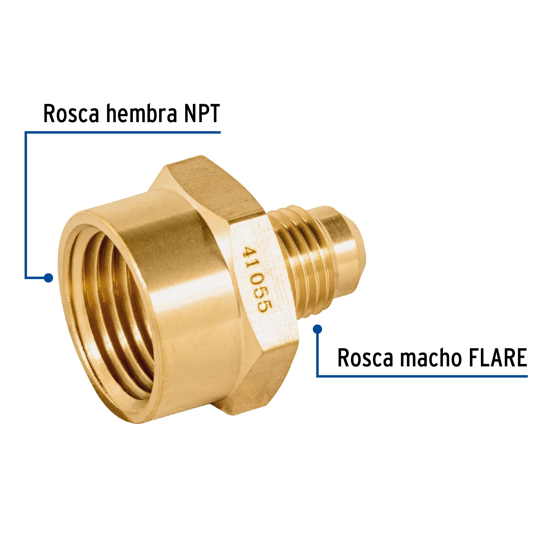 Niple campana de latón de 5/16" X 1/2", Foset