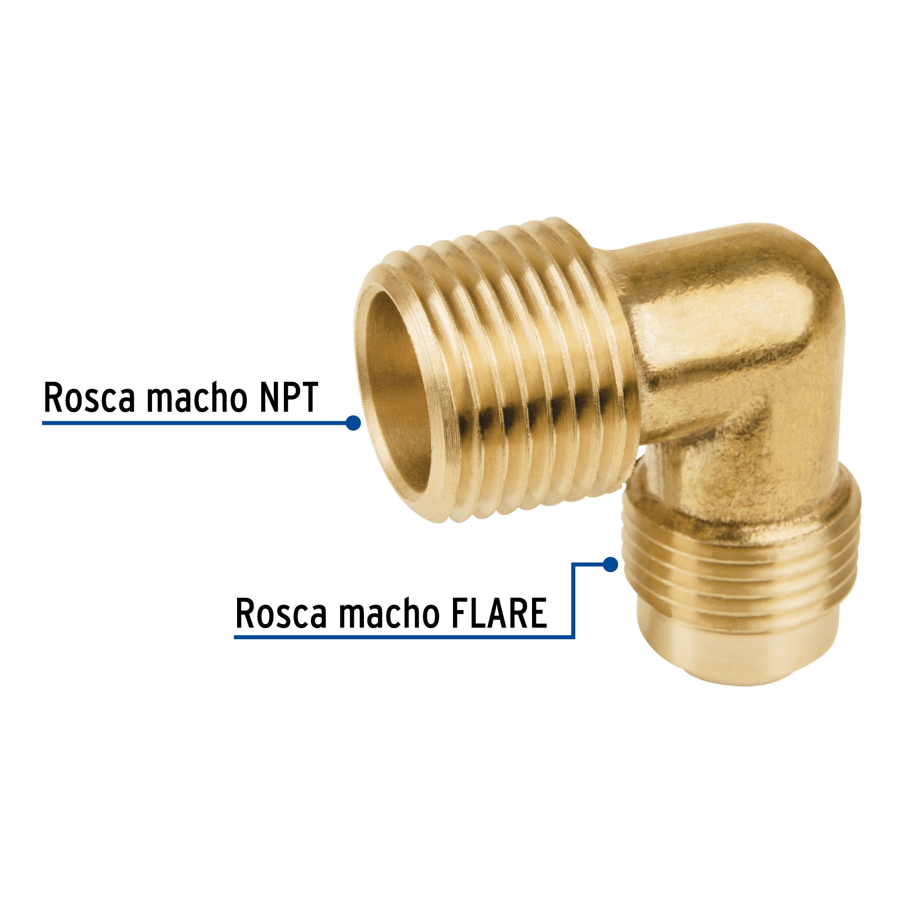 Codo terminal a 90∞ de latón 1/2 x 1/2", Foset