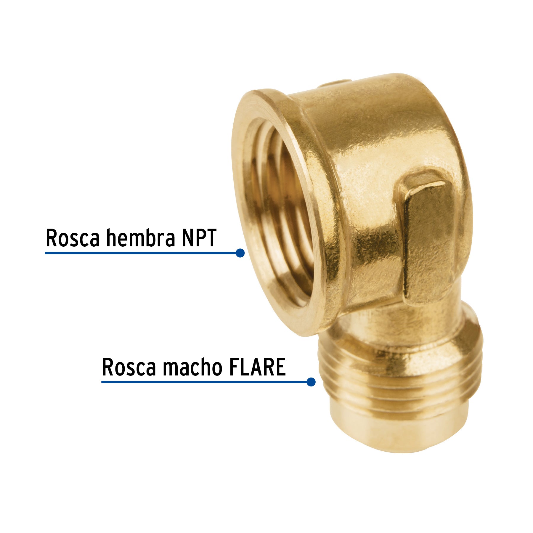 Codo para estufa a 90∞ de latón de 1/2 x 1/2", Foset