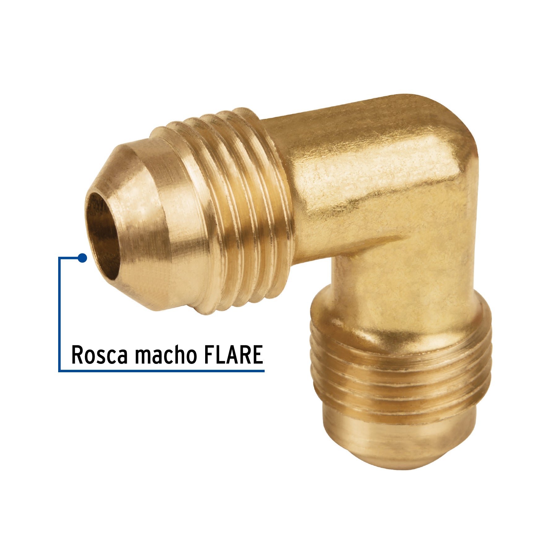 Codo unión a 90∞ de latón de 3/8 x 3/8", Foset