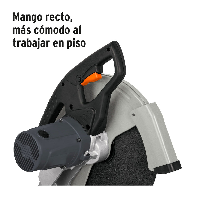 Cortadora de metales 14" 2200 W industrial,  mango recto