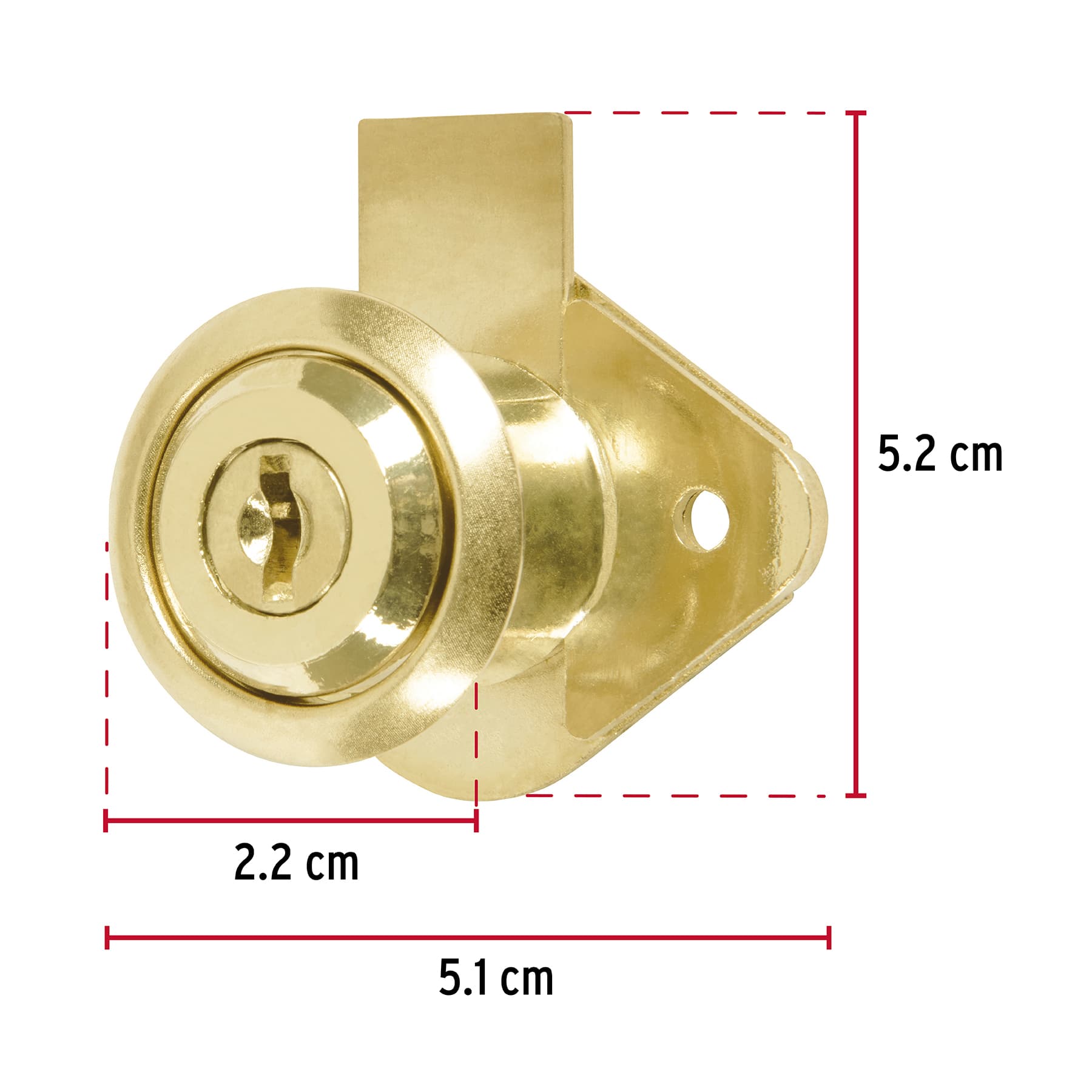 Cerradura para mueble, modelo 21, latón, Hermex BASIC