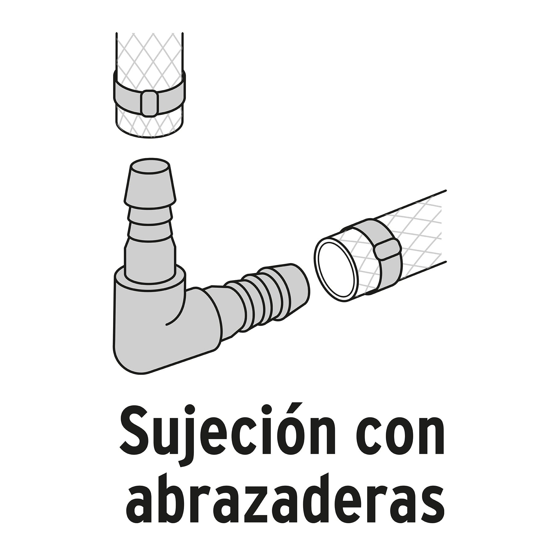 Codo 90∞ inserción de 3/8" de polipropileno, Foset