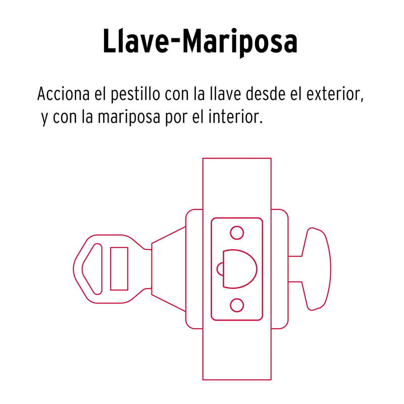 Combo cerraduras,  llave-mariposa,  latón antiguo, Hermex Basic
