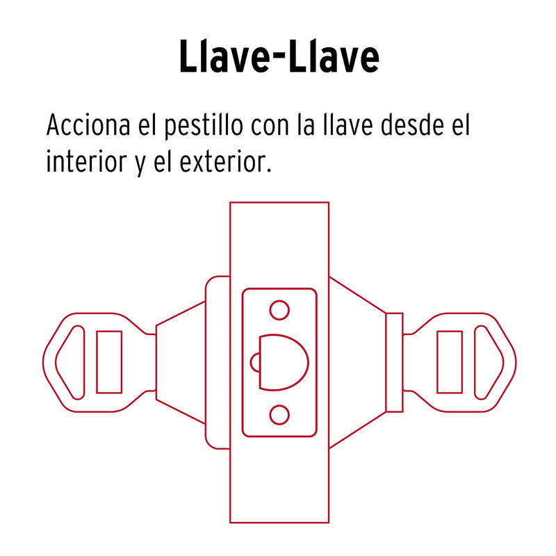 Combo cerraduras,  llave-llave,  cromo,  Hermex Basic