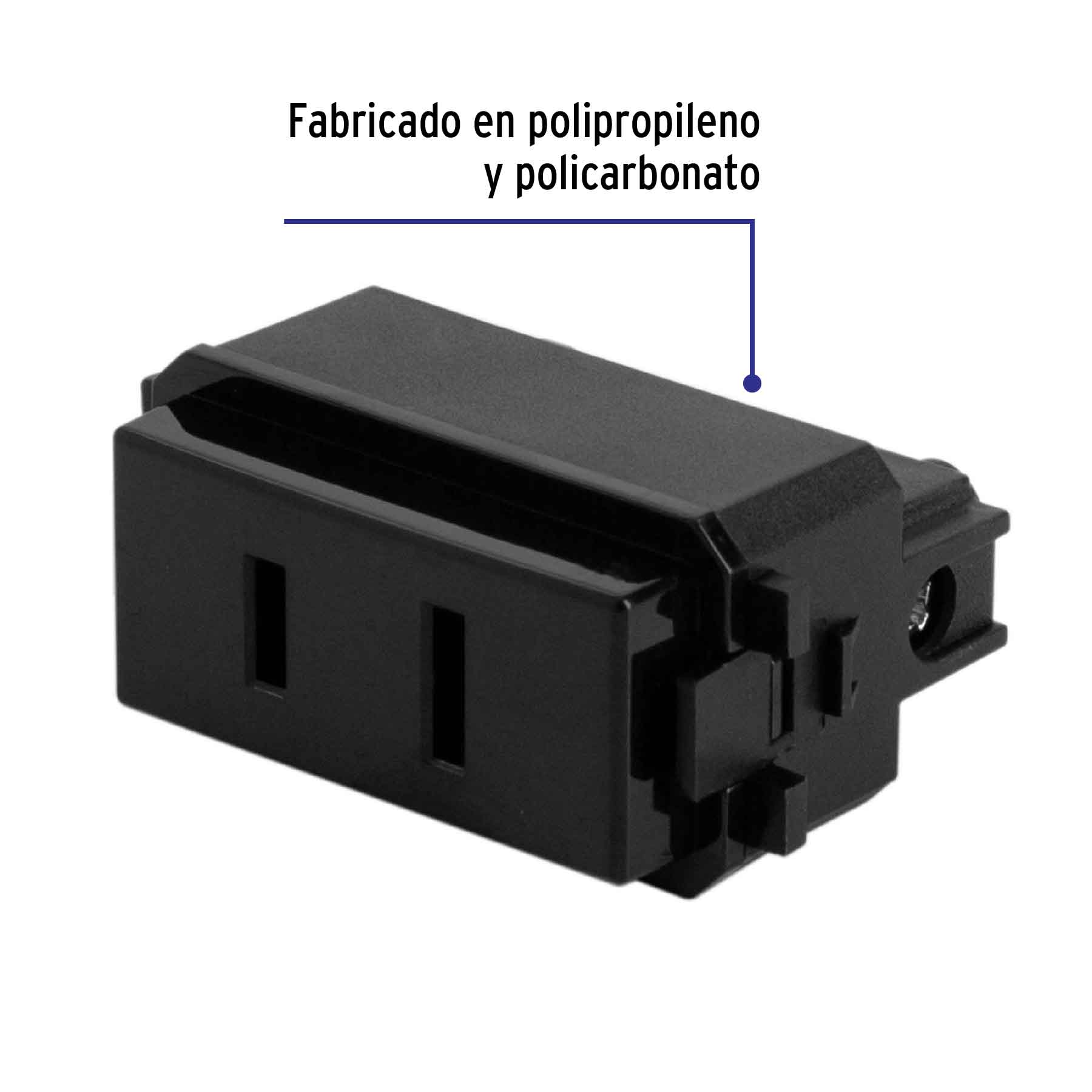 Contacto sencillo, 2polos, sin tierra, línea Italiana,negro