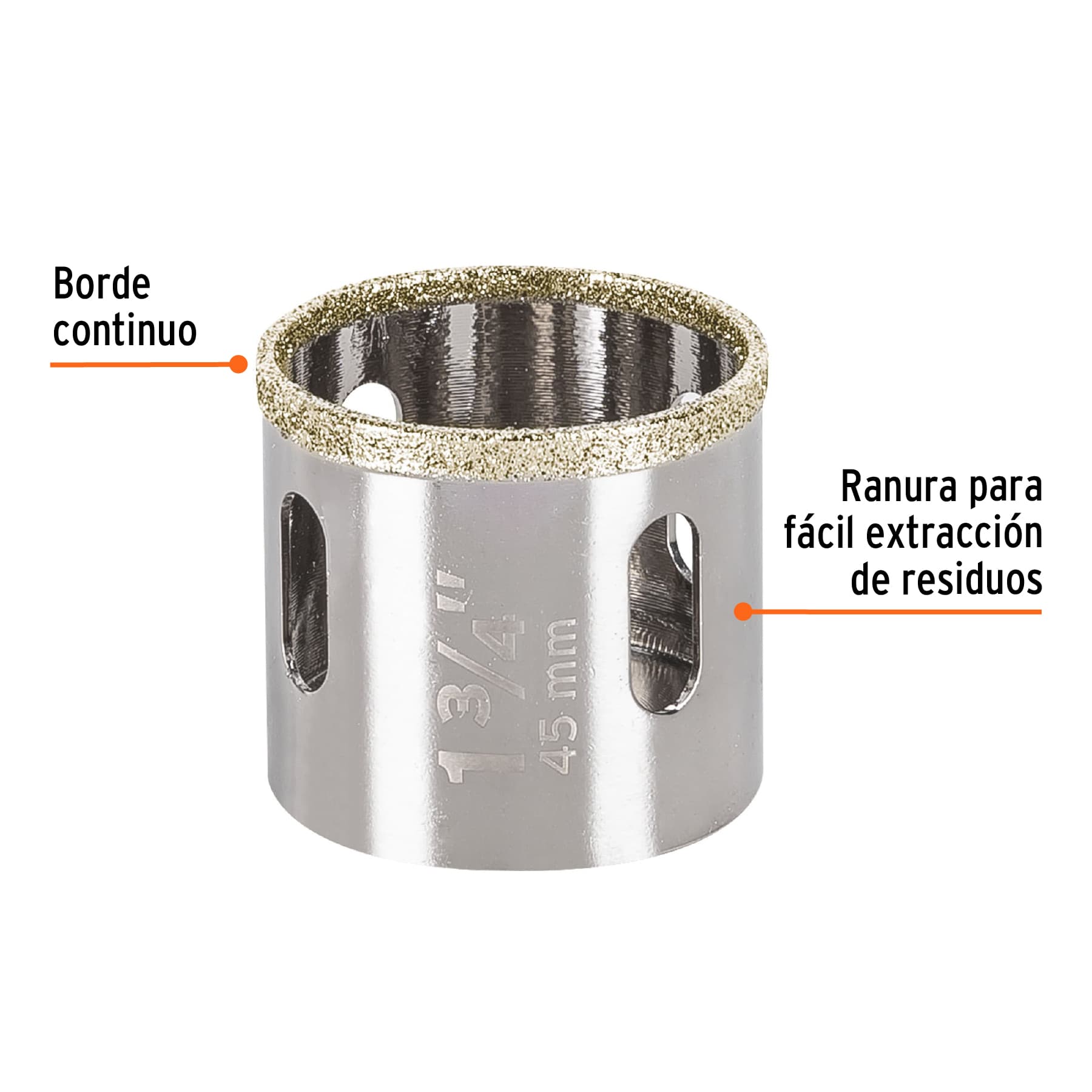 Brocasierra diamante 1-3/4" borde continuo, Truper