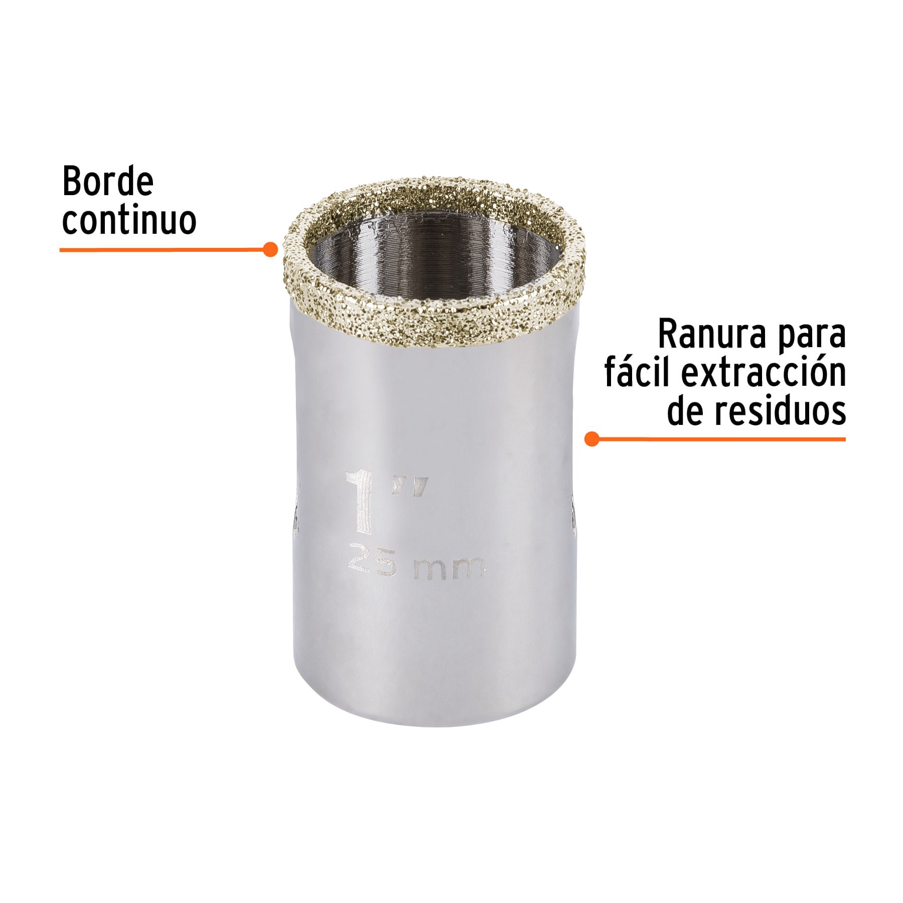 Brocasierra diamante 1" borde continuo, Truper