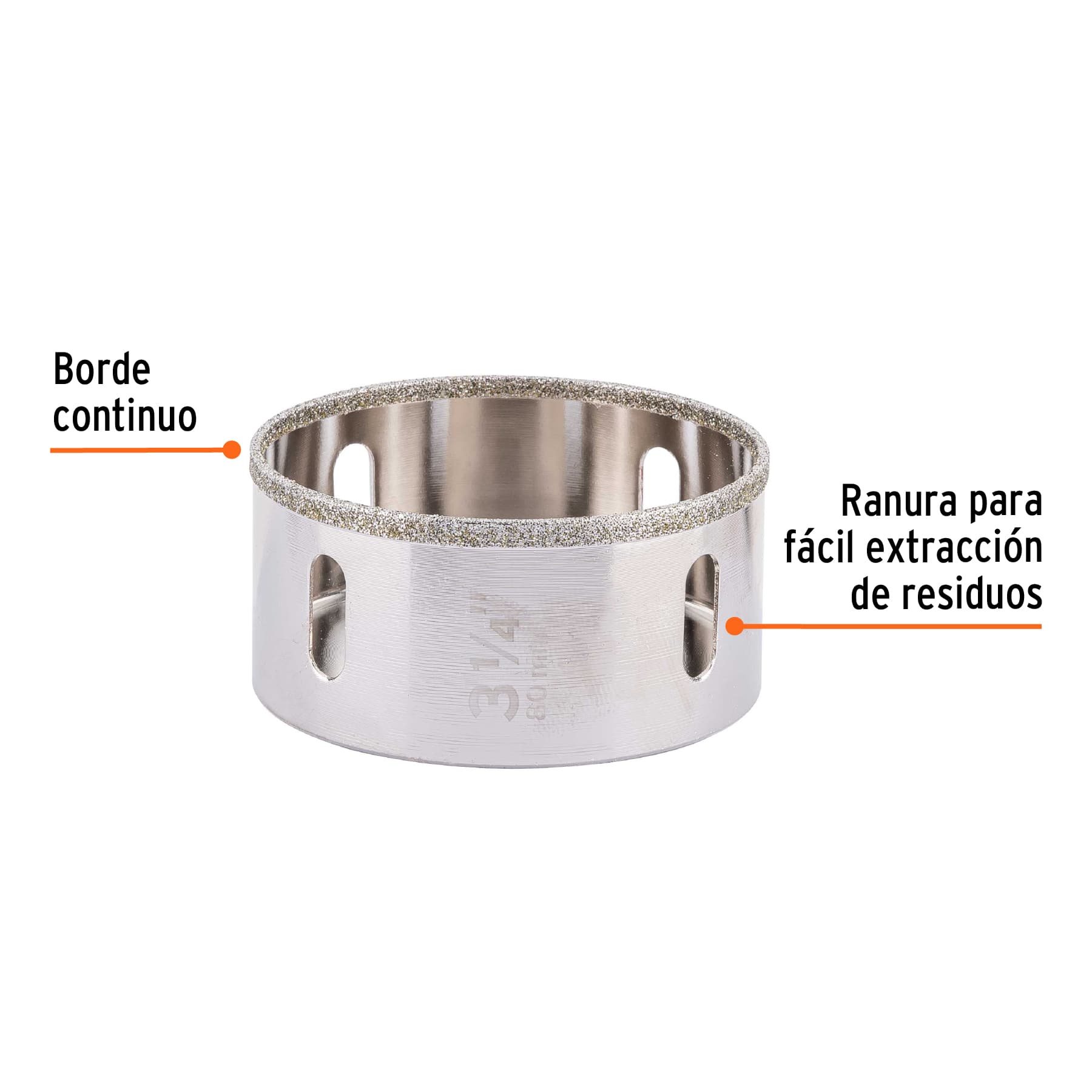 Brocasierra diamante 3-1/4" borde continuo, Truper