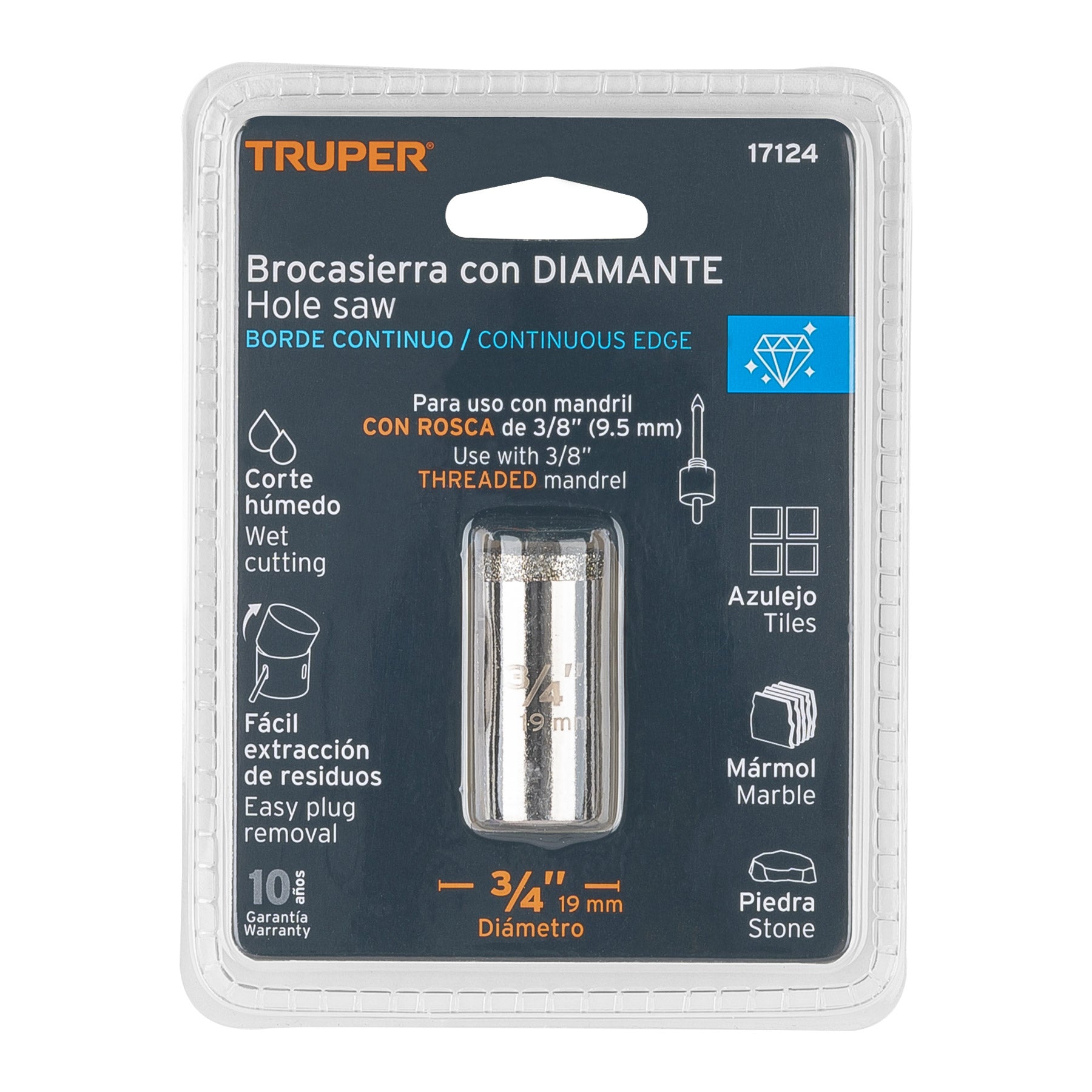 Brocasierra diamante 3/4" borde continuo, Truper