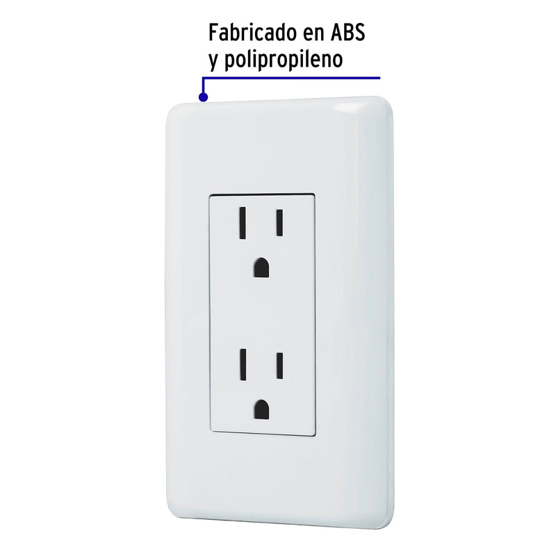 Contacto dúplex,  2 polos + tierra,  Volteck Basic