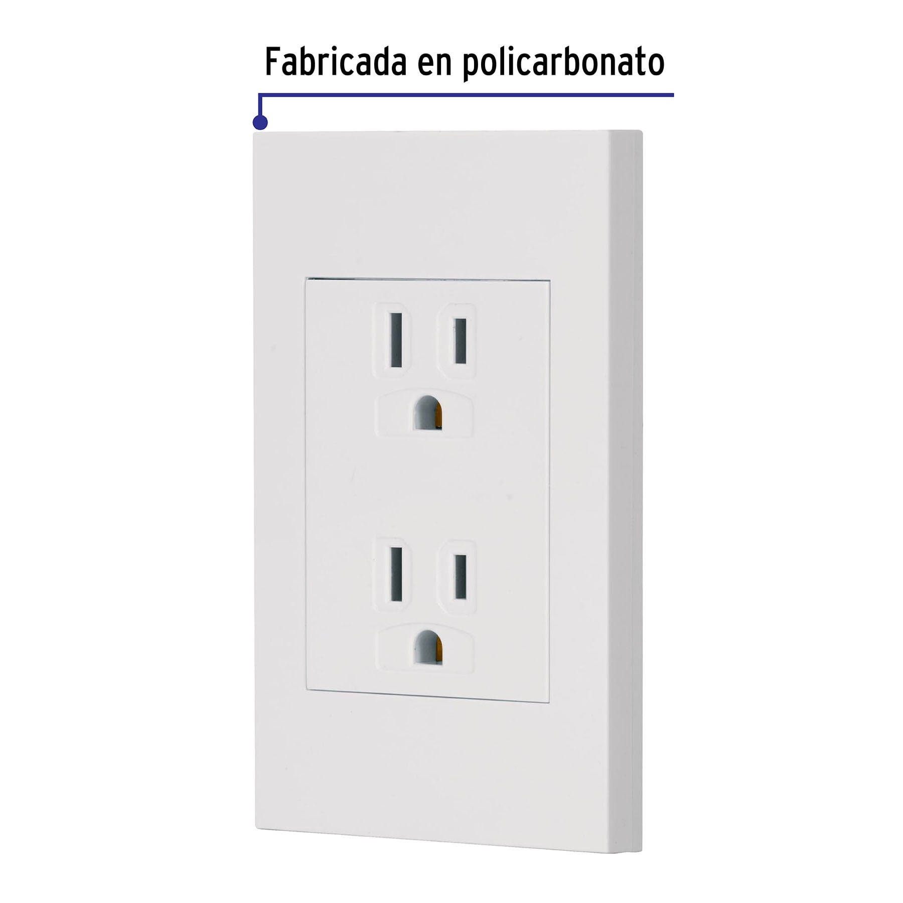 Placa armada contacto dúplex, 3 módeloulos, Española, blanco