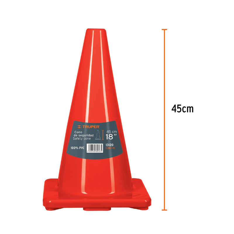 Cono de precaución de 45 cm de PVC,  Truper
