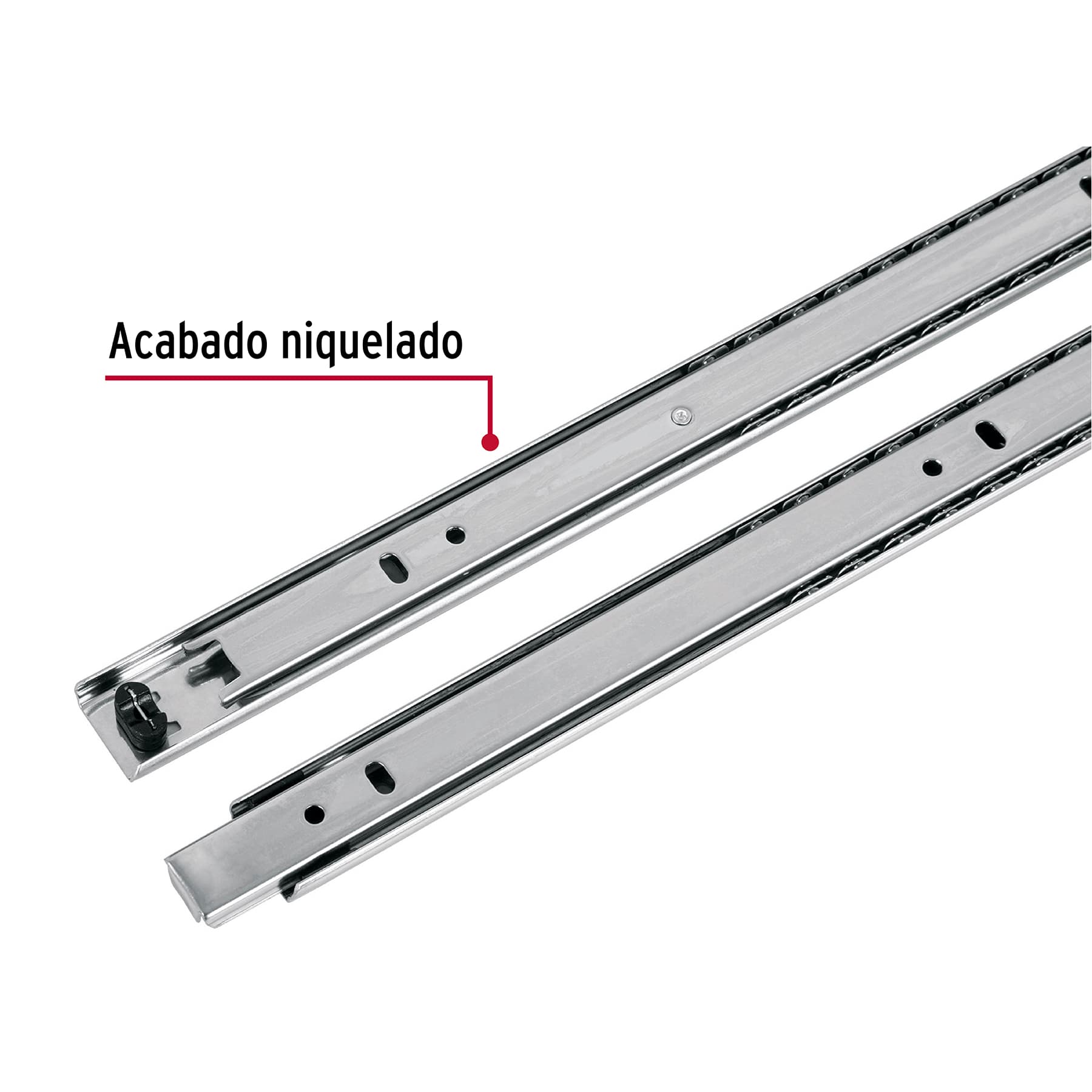Bolsa con 2 correderas extensión 50 cm para cajón, ancho 2.5 cm