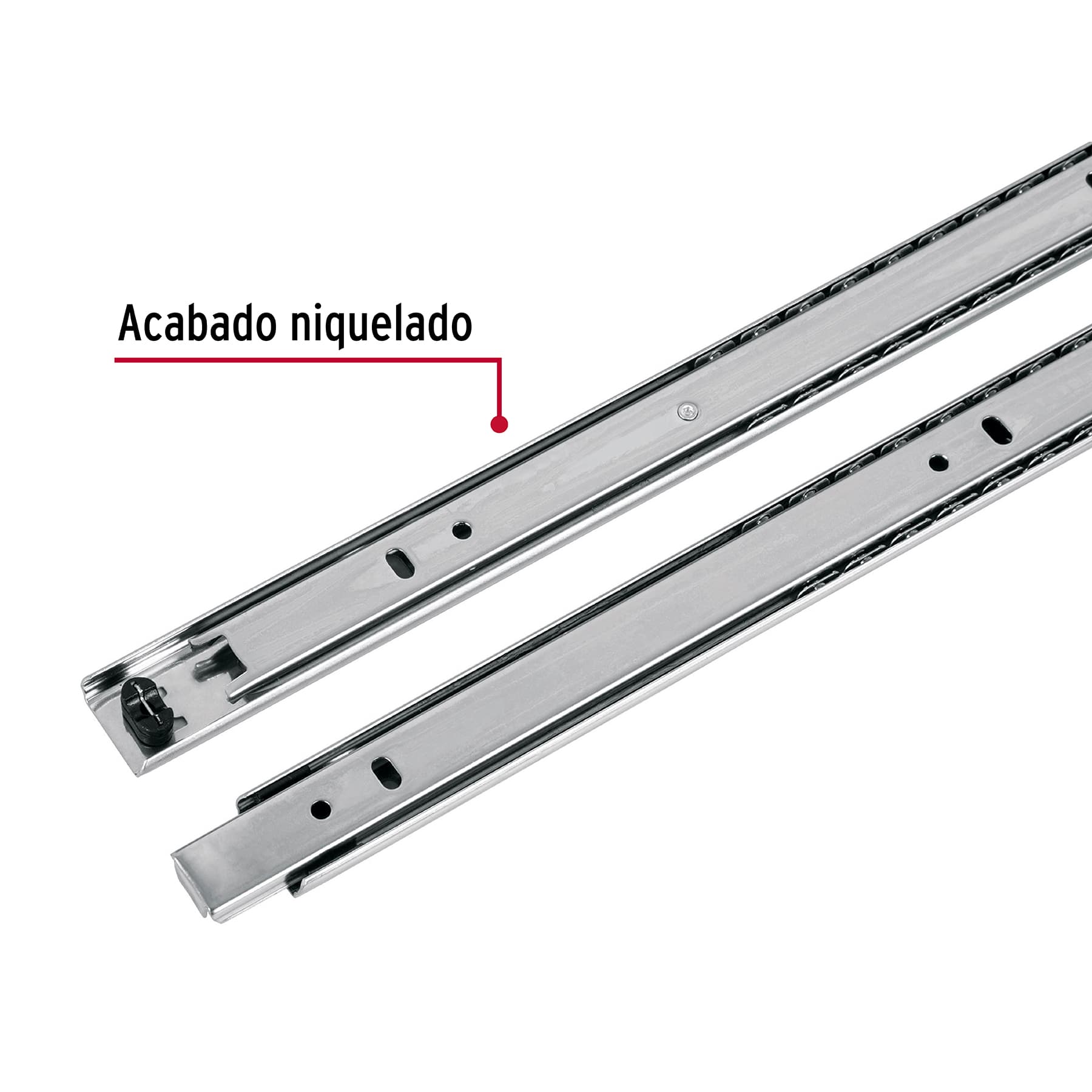 Bolsa con 2 correderas extensión 55 cm para cajón, ancho 2.5 cm