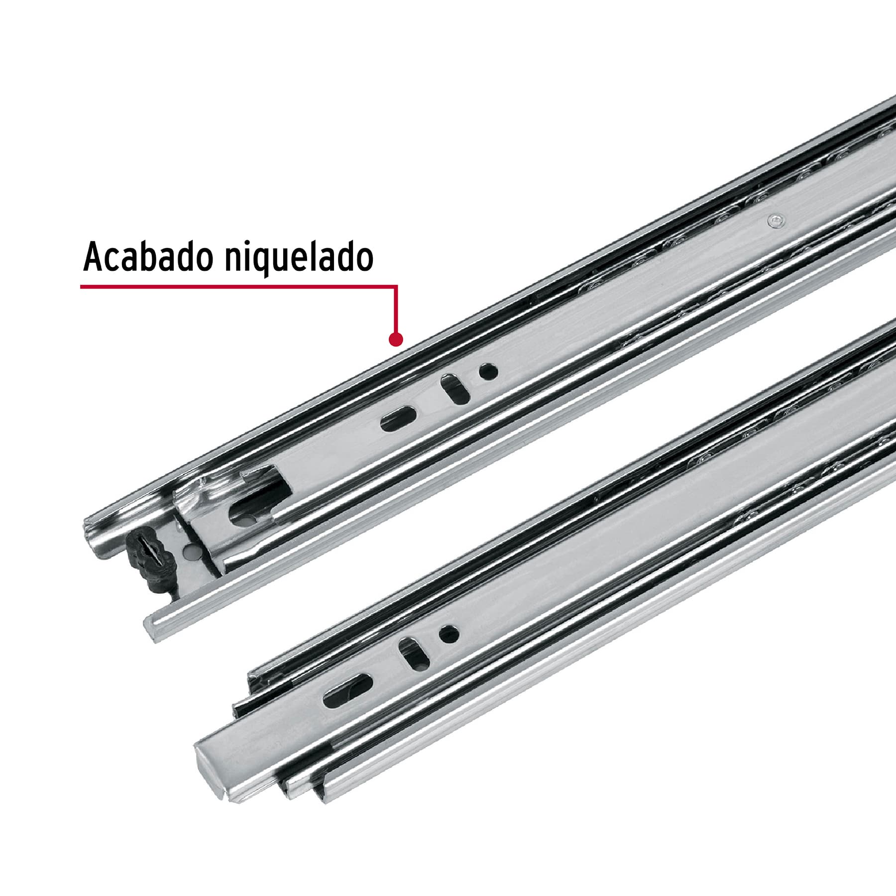 Bolsa con 2 correderas extensión 45 cm para cajón, ancho 3.5 cm