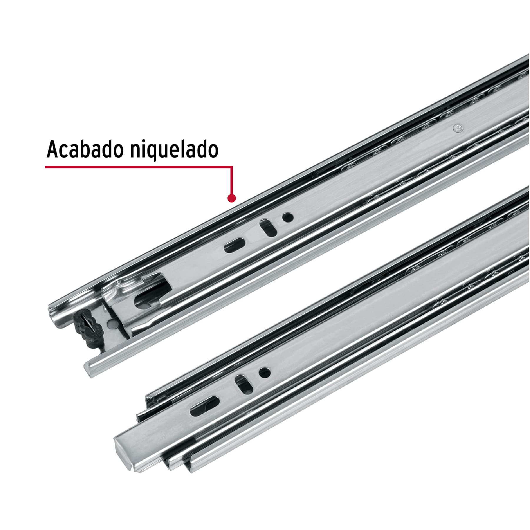Bolsa con 2 correderas extensión 55 cm para cajón, ancho 3.5 cm