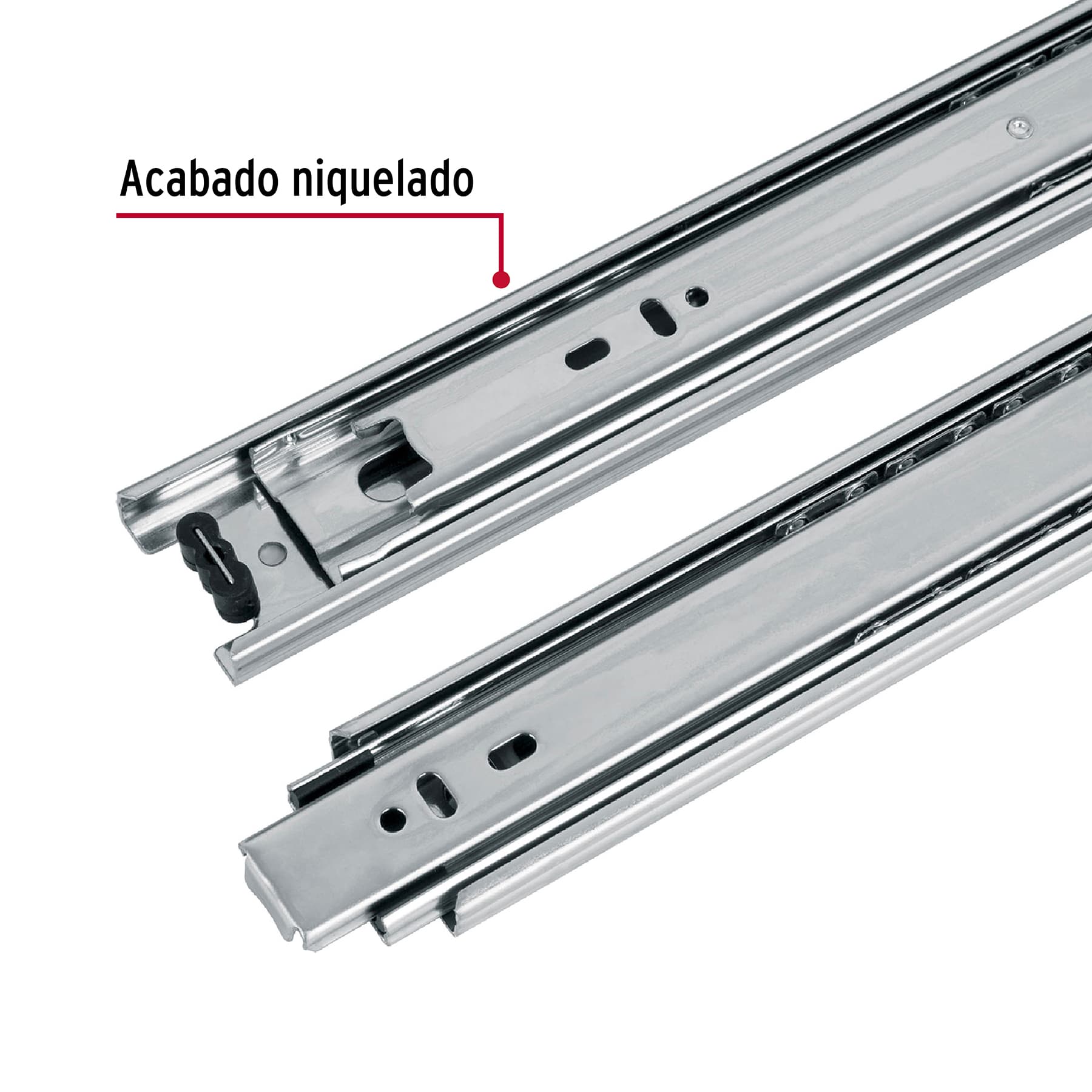Bolsa con 2 correderas extensión 60 cm para cajón, ancho 4.5 cm