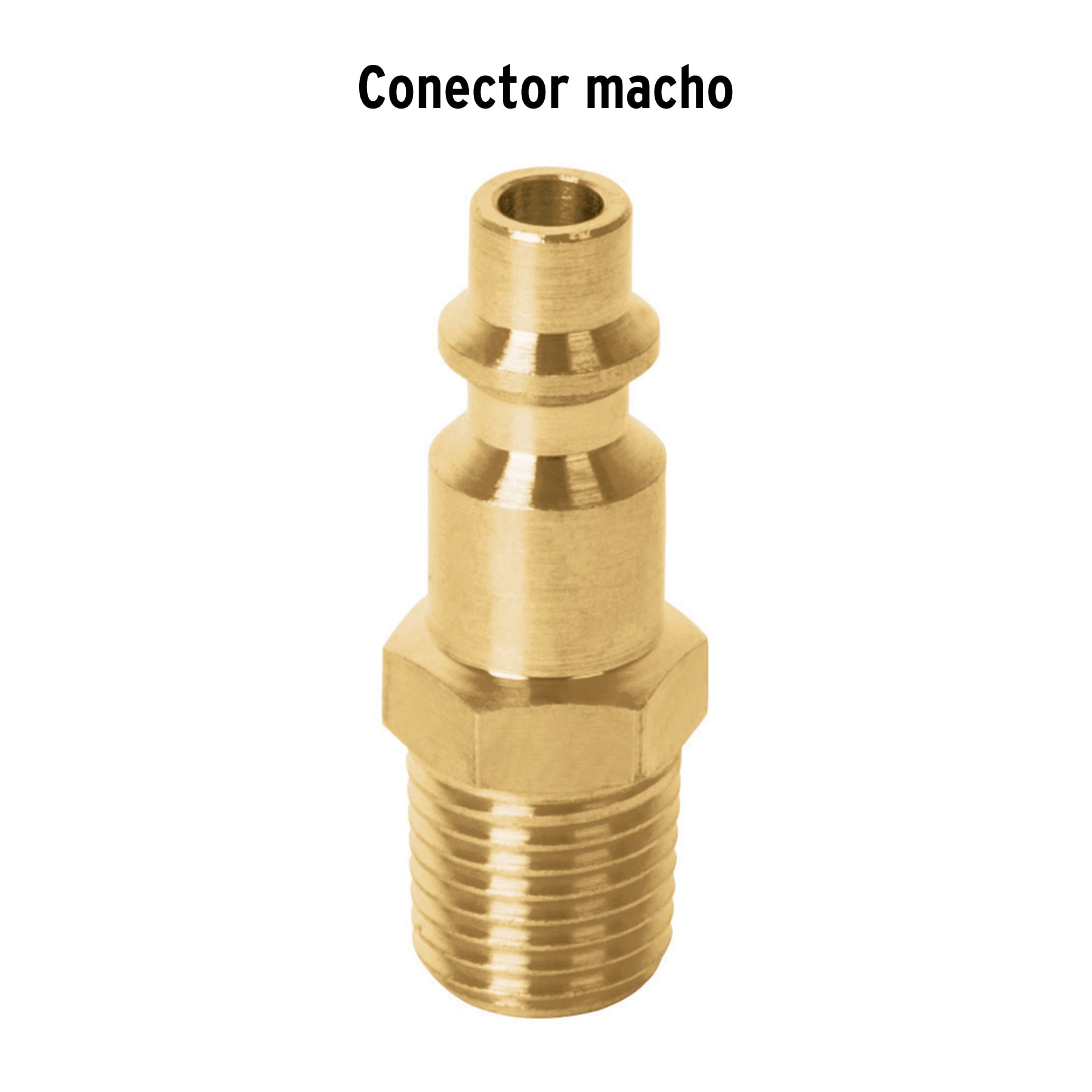 Conector rápido de latón, macho, cuerda 1/4" NPT, Truper