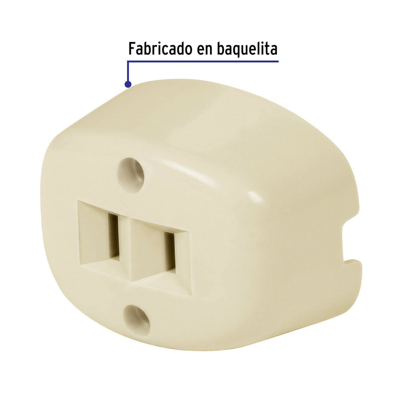 Contacto de sobreponer sencillo sin tierra,  Volteck