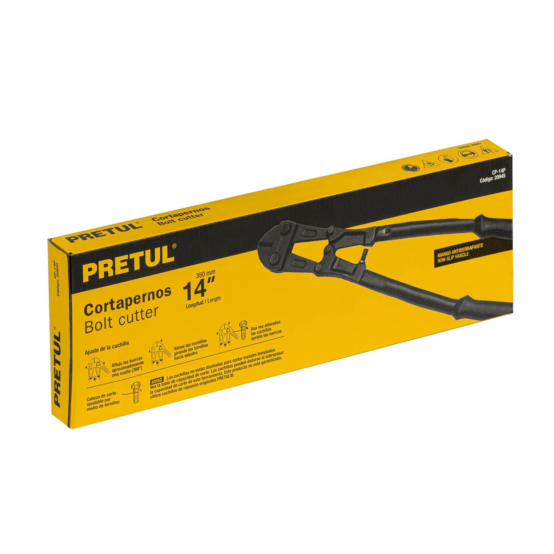 Cortapernos 14", mango tubular, Pretul
