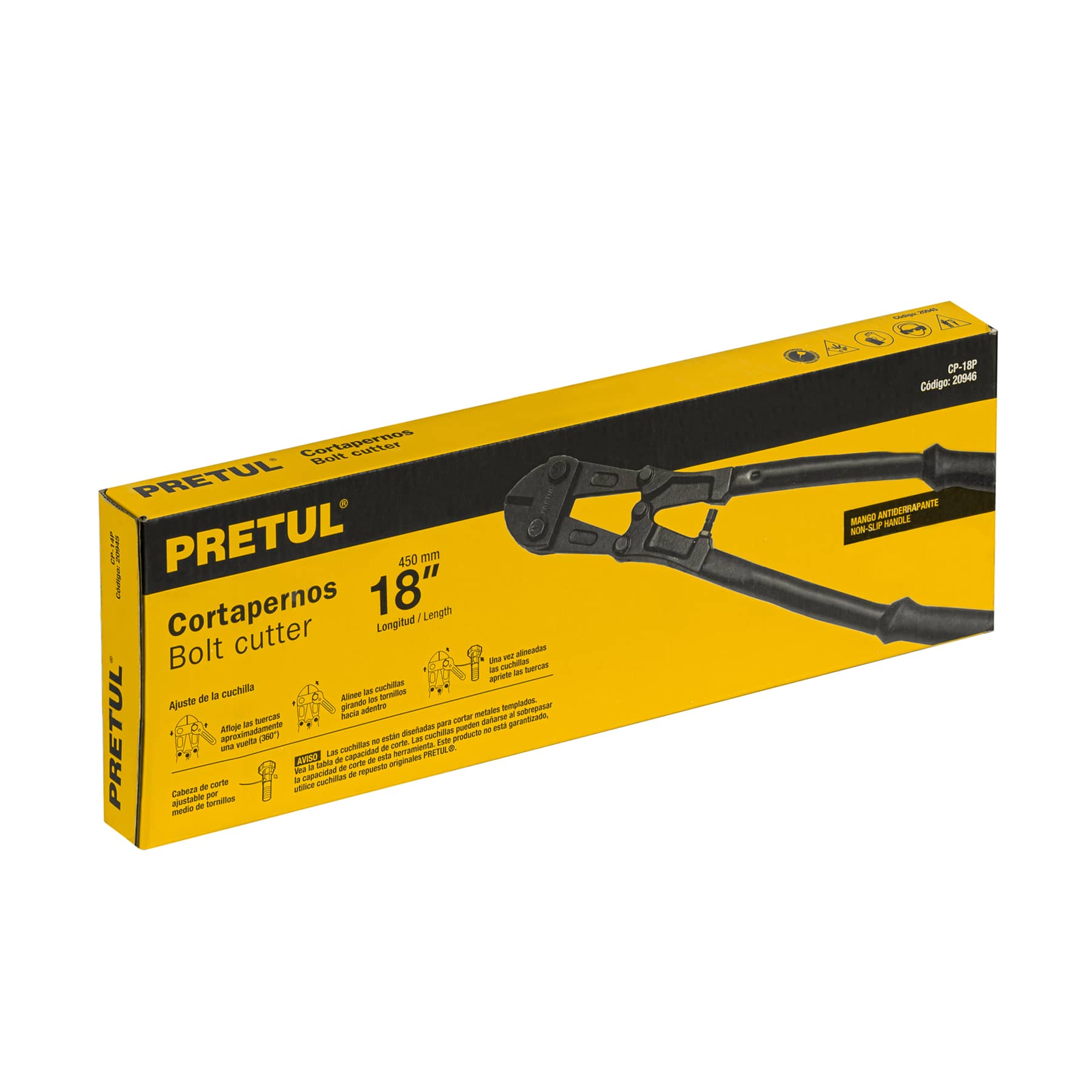Cortapernos 18", mango tubular, Pretul