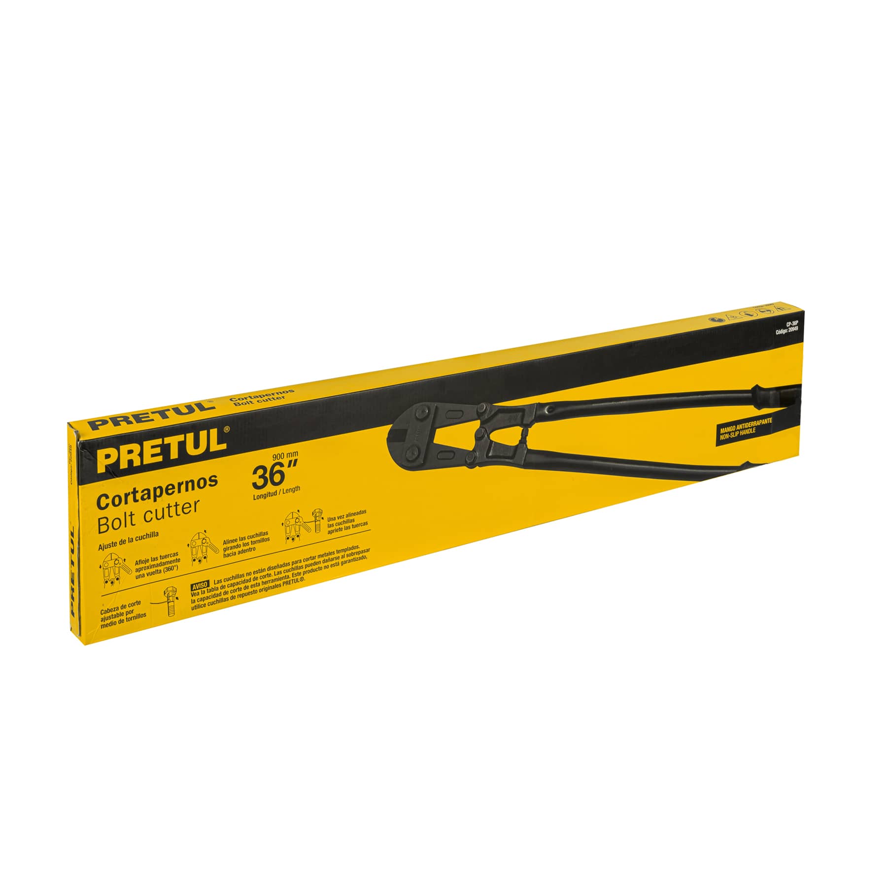 Cortapernos 36", mango tubular, Pretul
