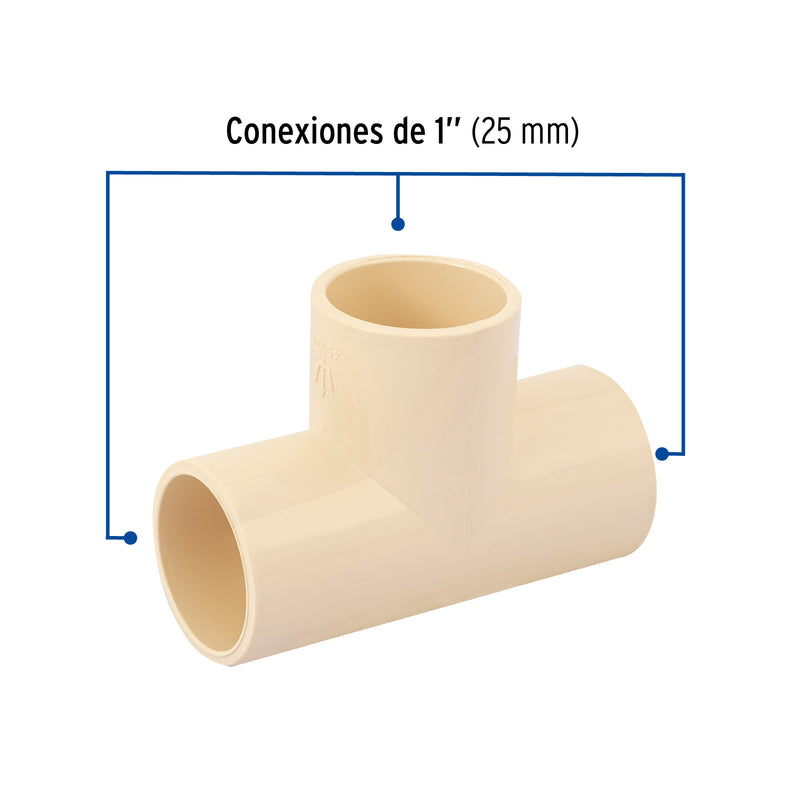 Tee sencilla de CPVC 1",  Foset