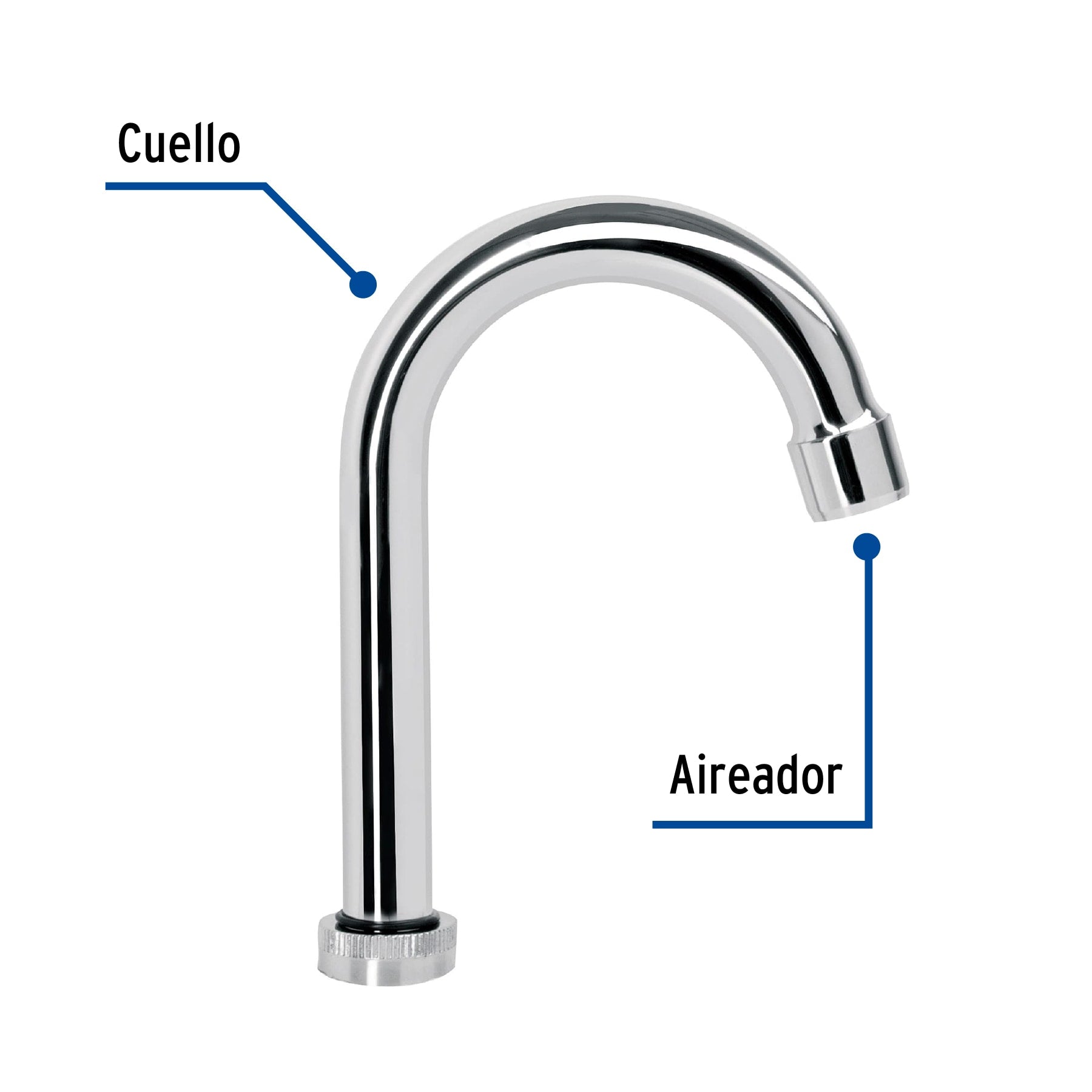 Cuello tipo bar para mezcladora de lavabo, cromo, Basic