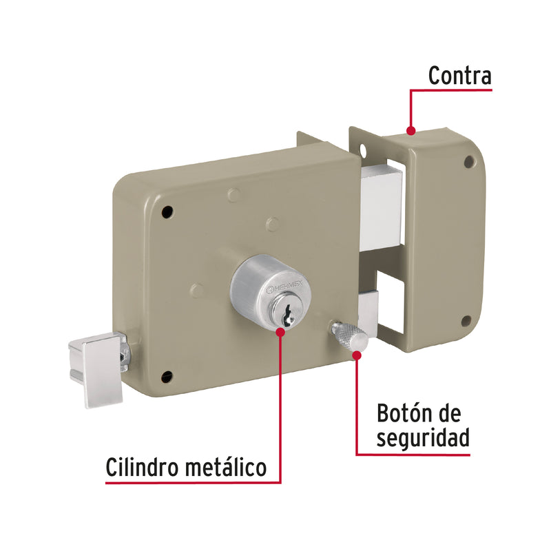 Cerradura sobreponer der instala-fácil,  blíster,  Basic