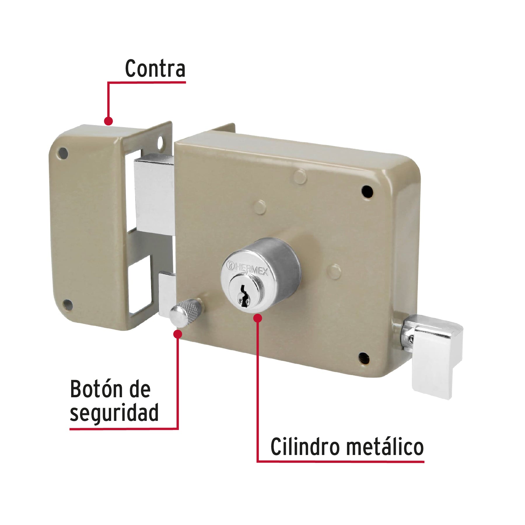 Cerradura sobreponer izq instala-fácil, blíster, BASIC