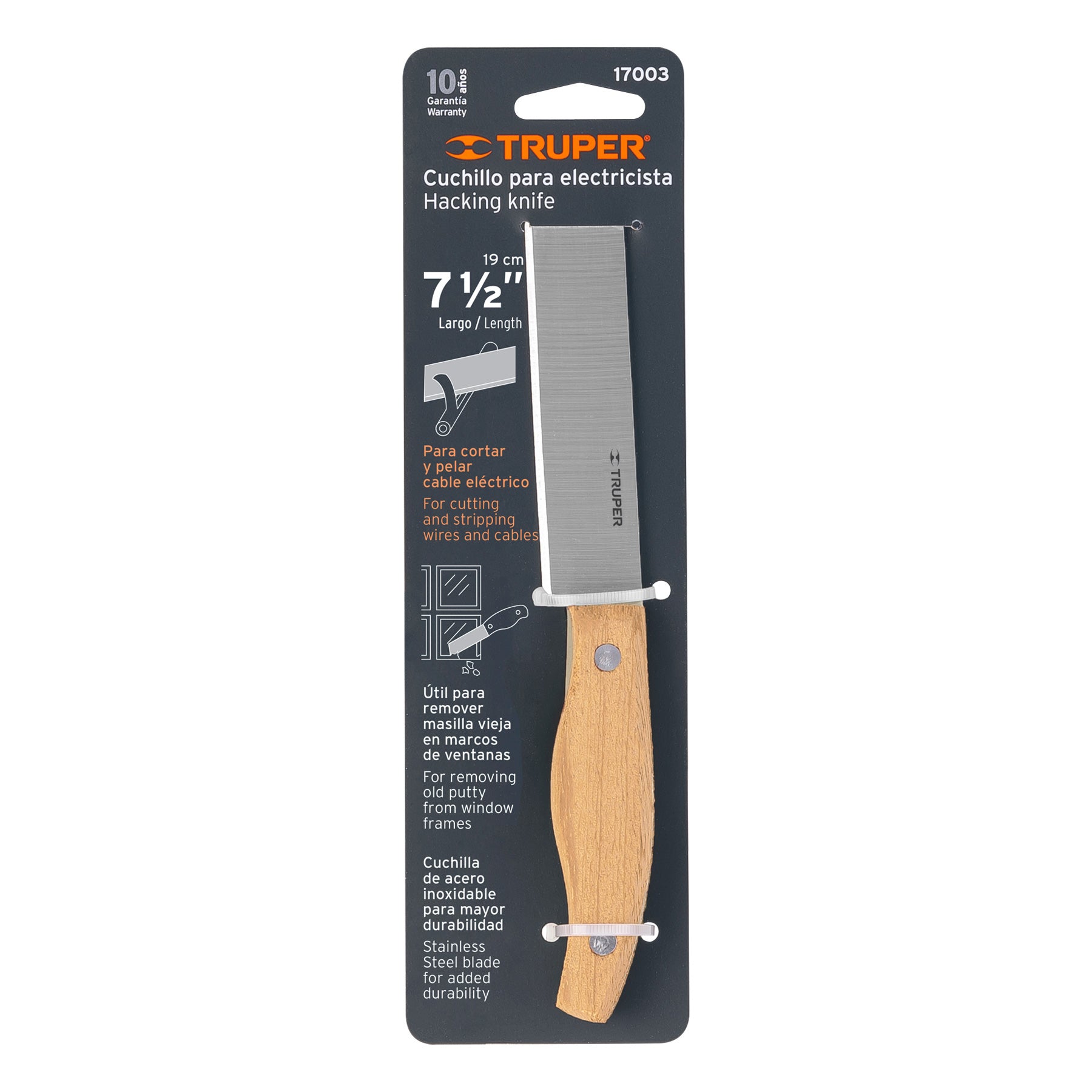 Cuchillo 7-1/2" para electricista, Truper