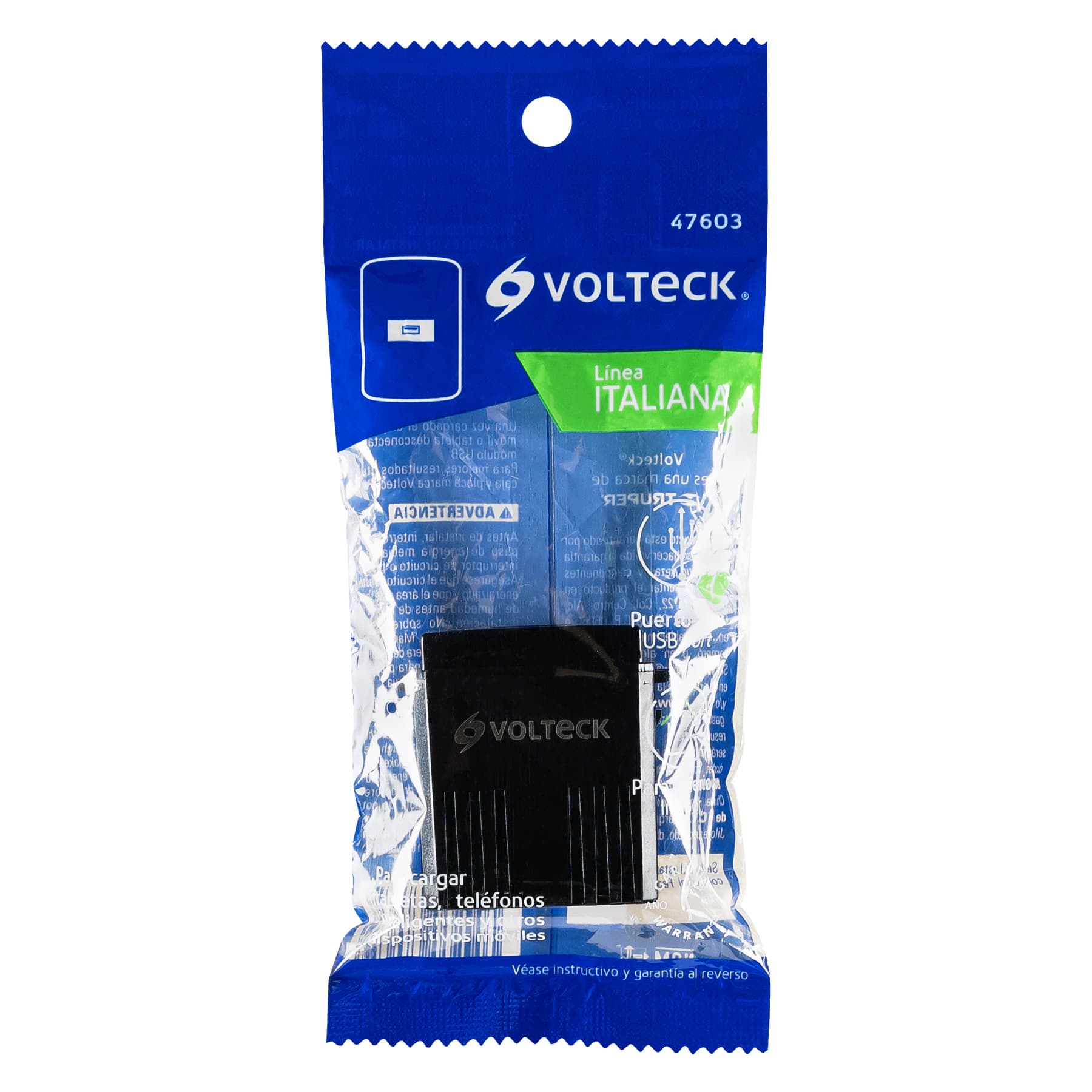 módeloulo USB, línea Italiana, color negro, Volteck