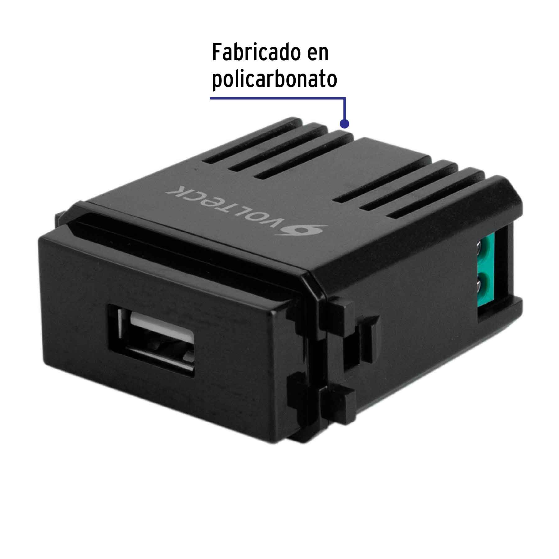 módeloulo USB, línea Italiana, color negro, Volteck