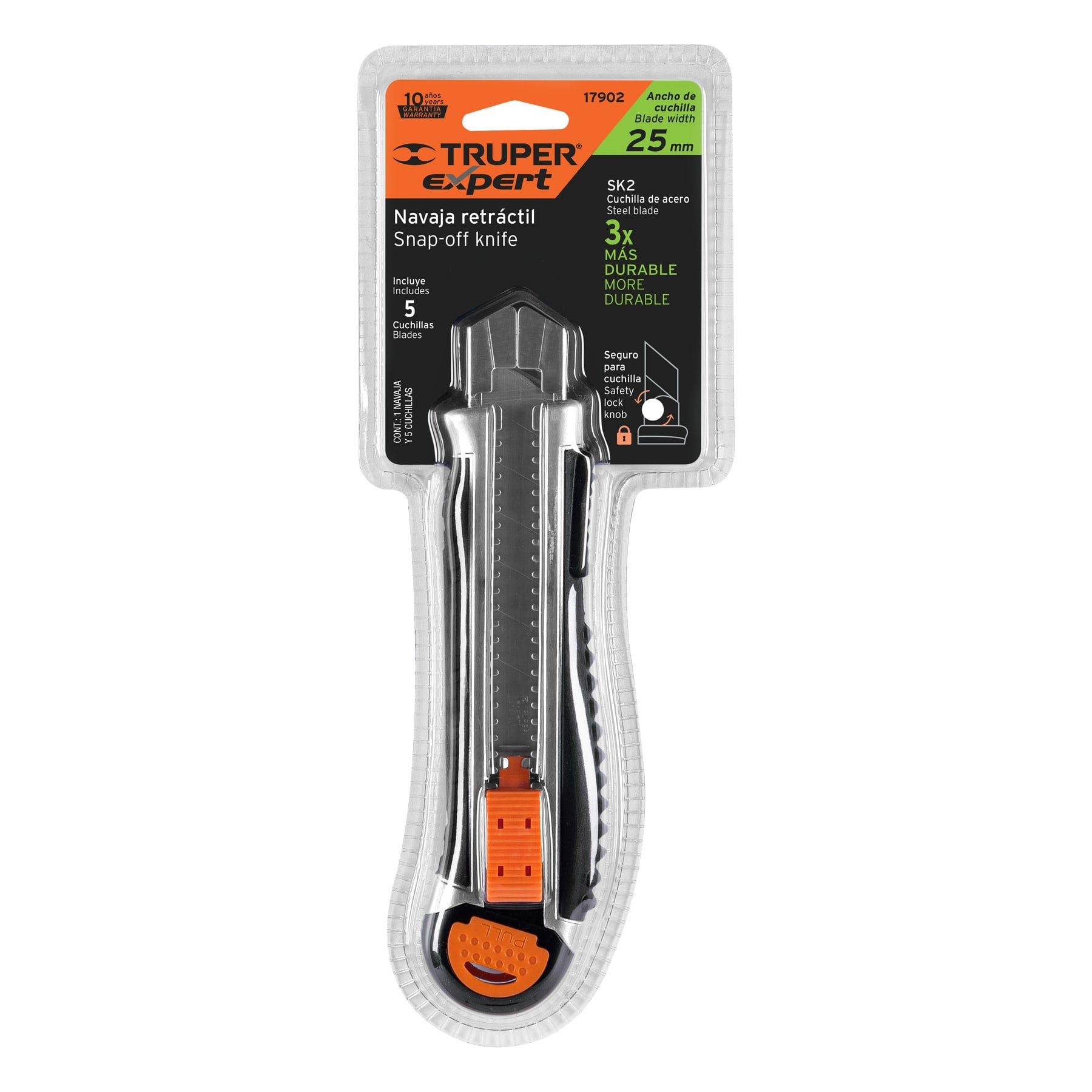Cutter 25 mm trabajo pesado con alma metálica y grip, Expert