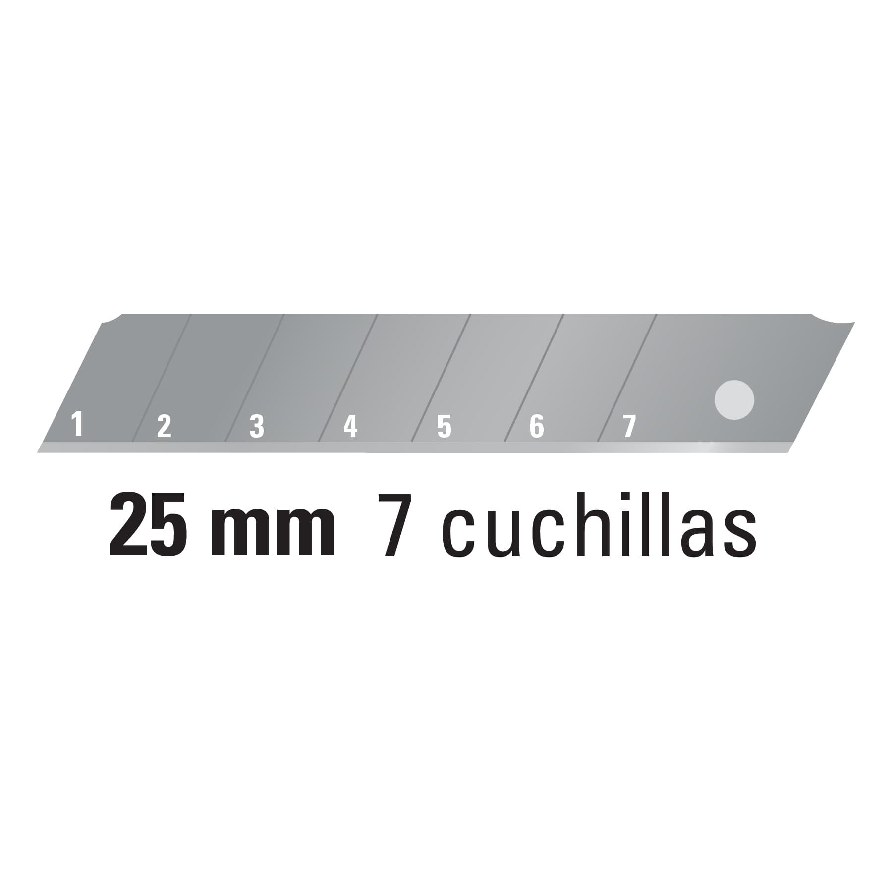 Cutter 25 mm reforzado de plástico con alma metálica, Truper