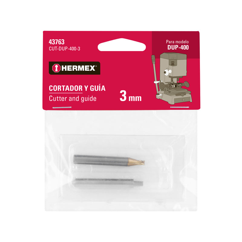 Cortador y guia para DUP-400 3 mm,  Hermex
