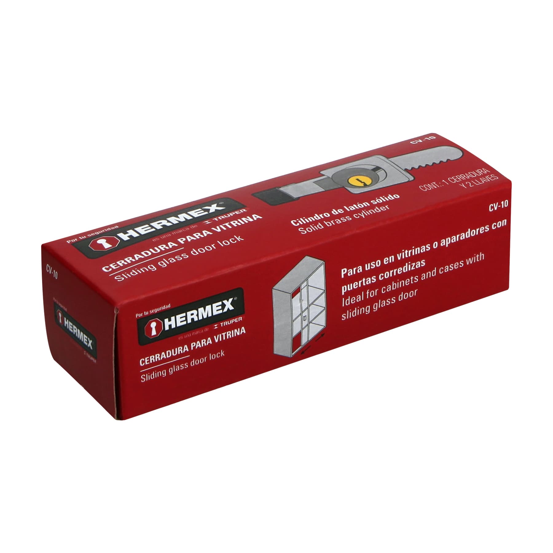 Cerradura para vitrina, Hermex
