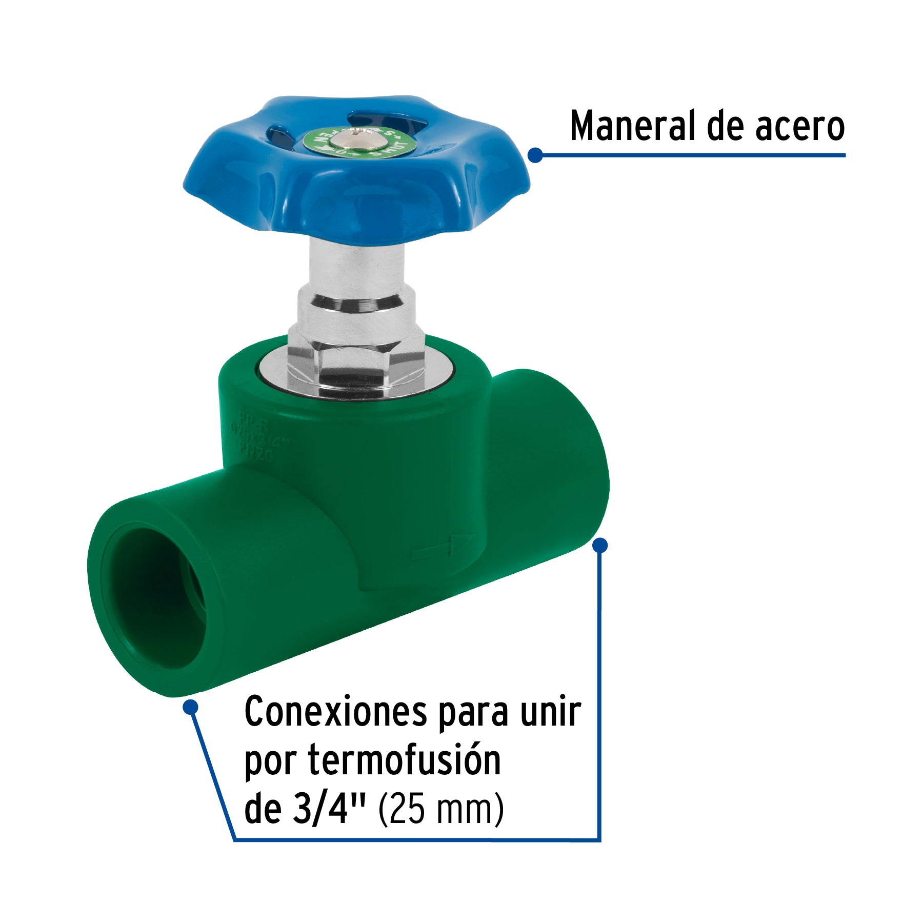 Válvula de globo de PPR 3/4", Foset