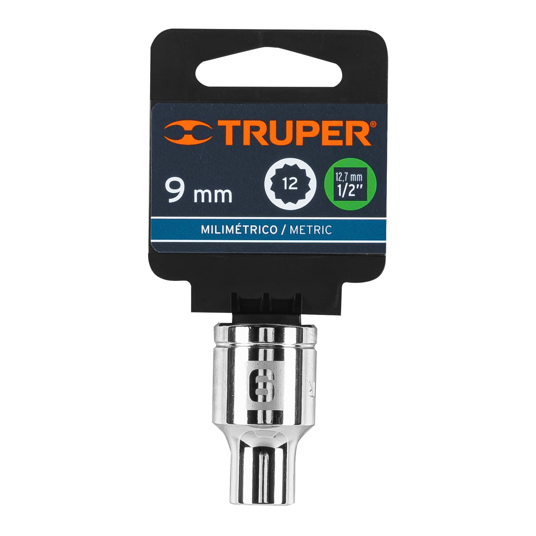 Dado de 9 mm, 12 puntas, cuadro 1/2", Truper