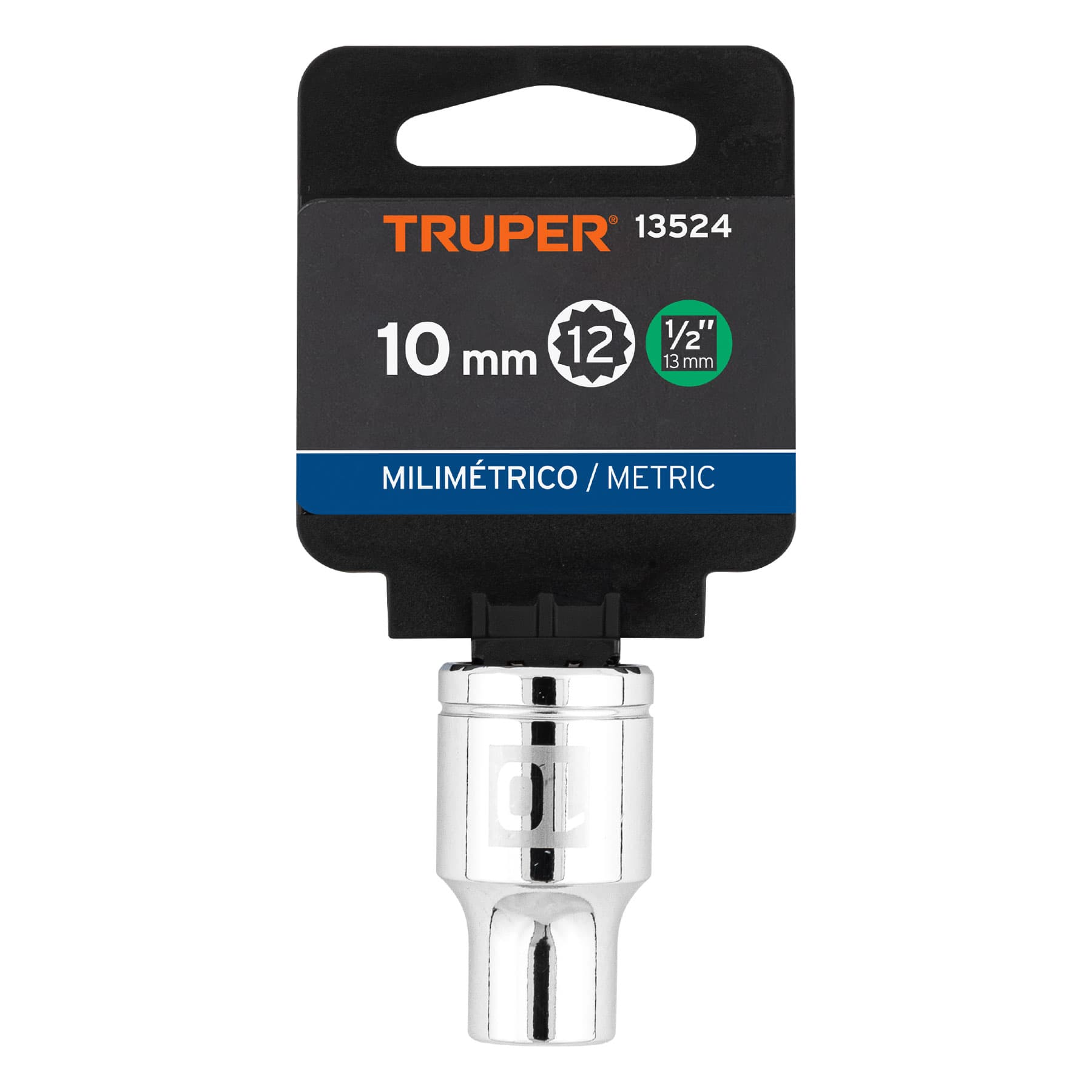 Dado de 10 mm, 12 puntas, cuadro 1/2", Truper